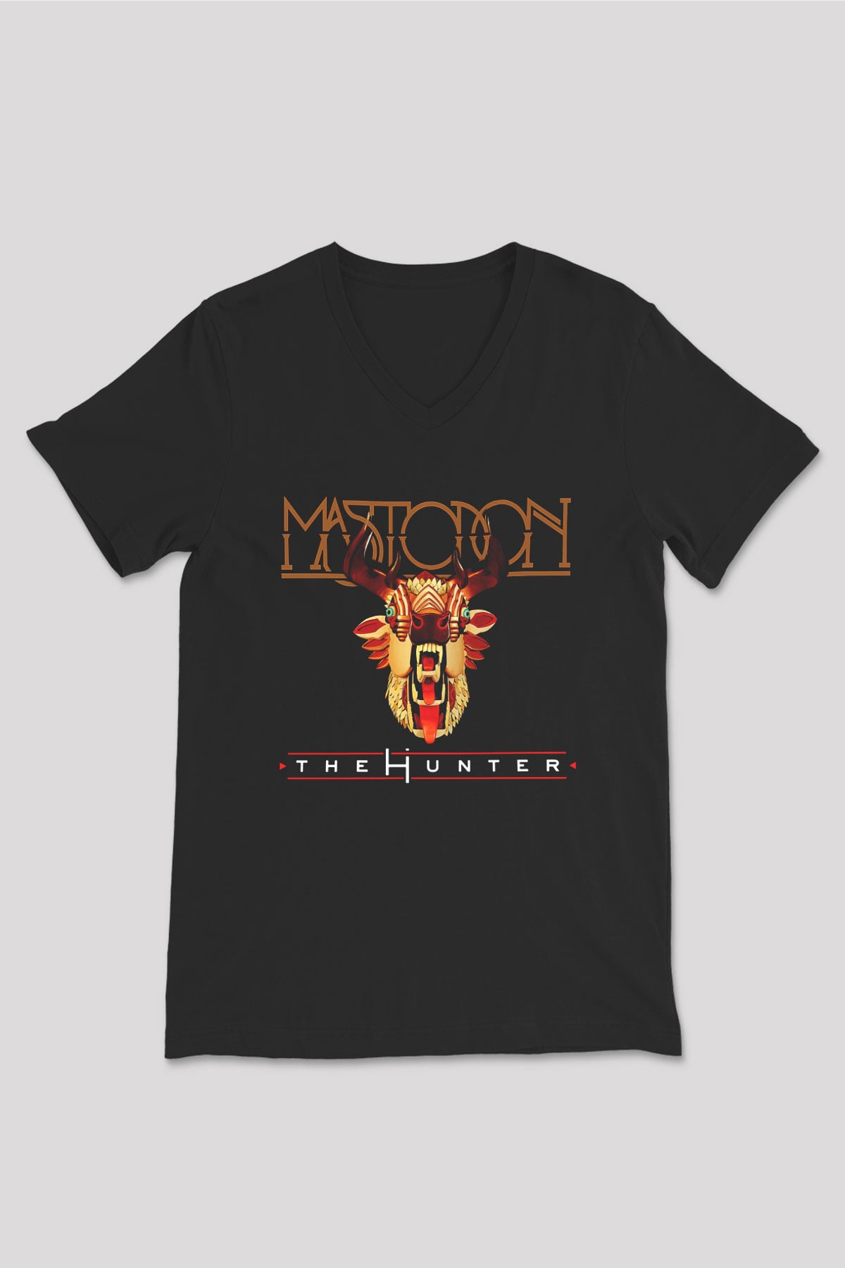 Mastodon Siyah Unisex V Yaka Tişört T-Shirt