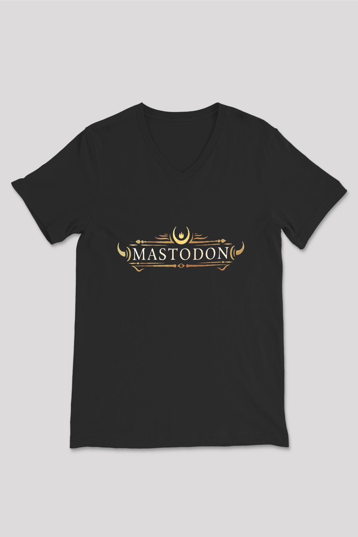 Mastodon Siyah Unisex V Yaka Tişört T-Shirt