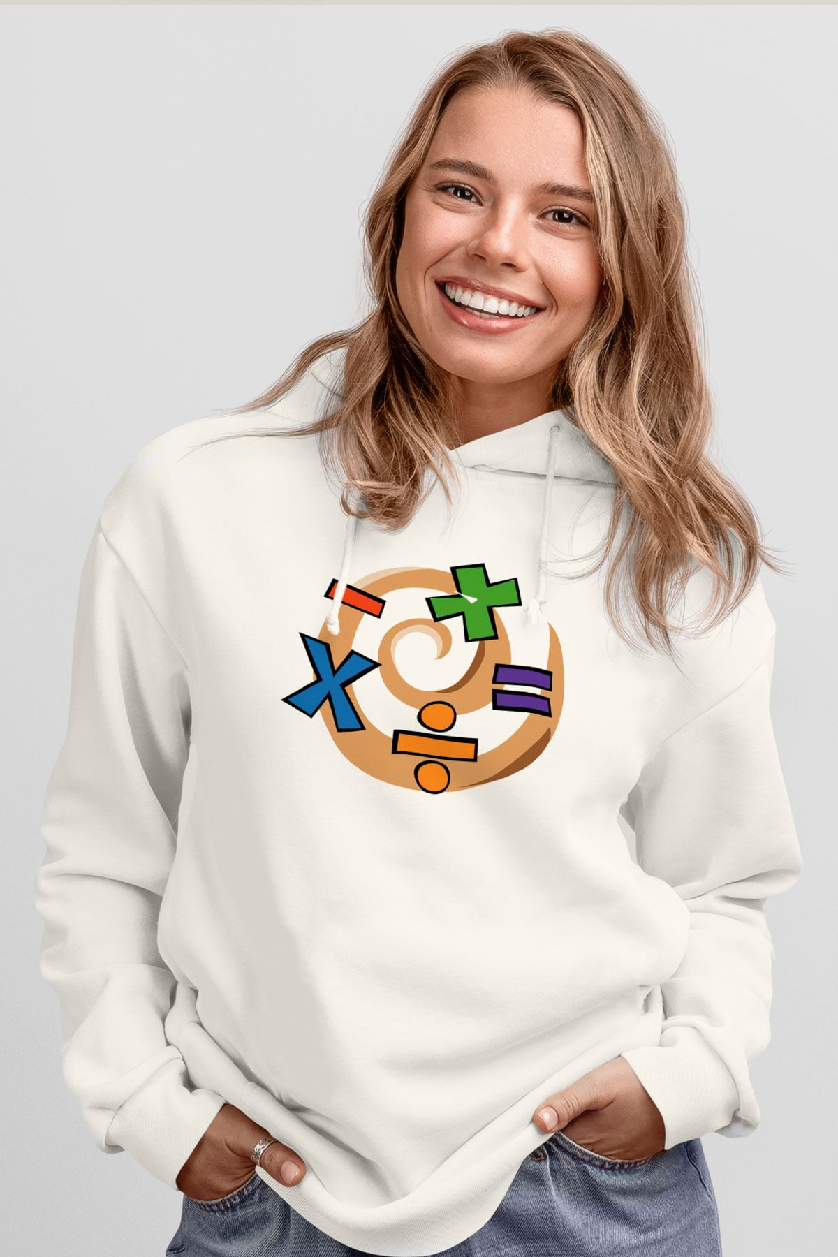 Matematikçi Beyaz Unisex Hoodie