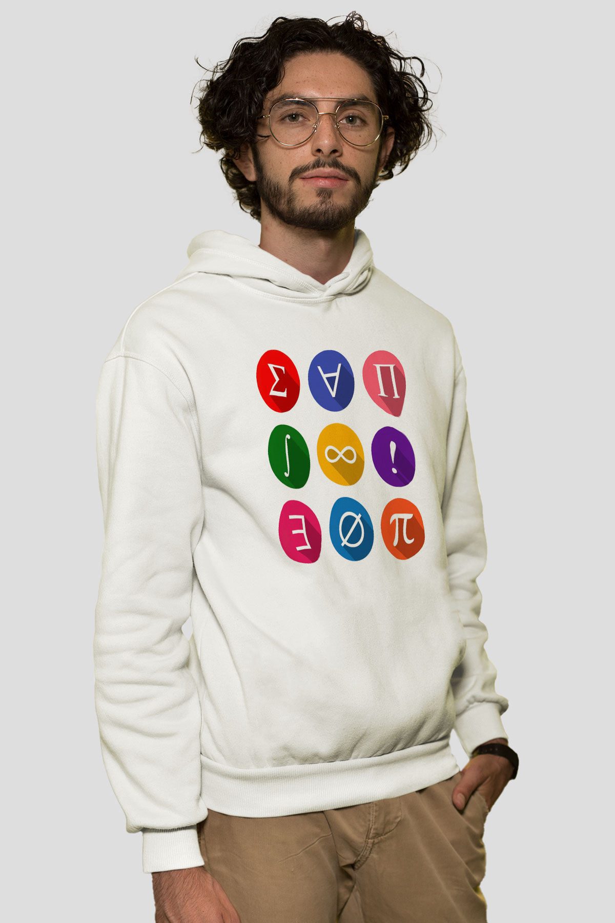 Matematikçi Beyaz Unisex Hoodie
