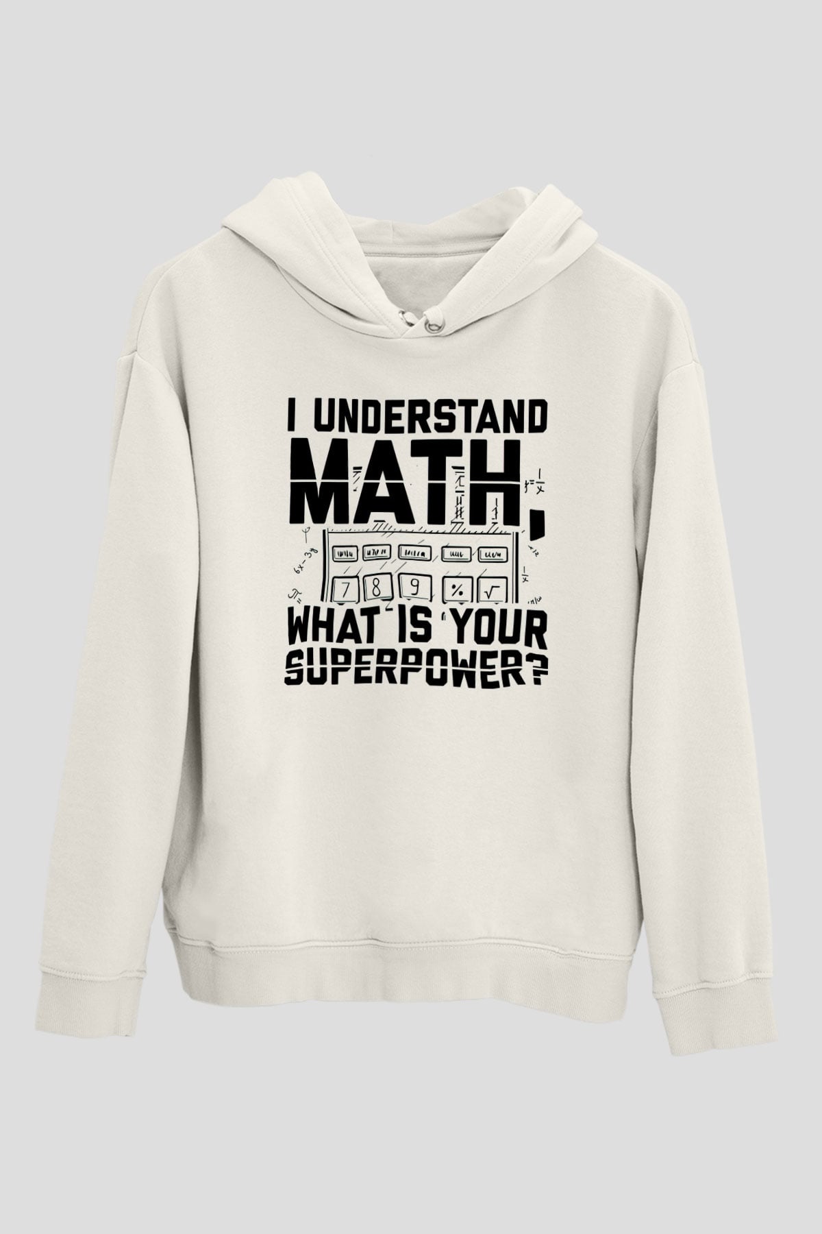 Matematikçi Beyaz Unisex Kapüşonlu Sweatshirt