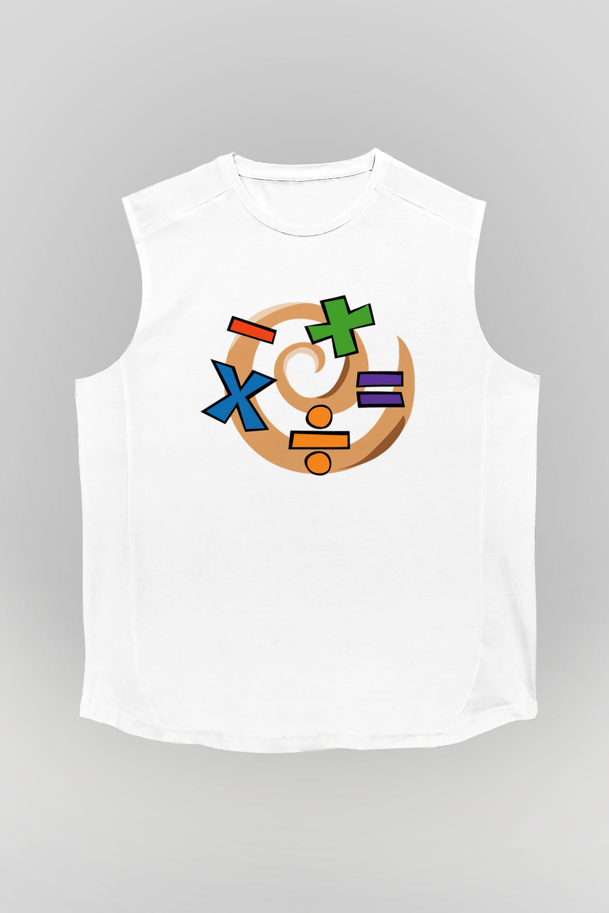 Matematikçi Beyaz Unisex Kolsuz Tişört