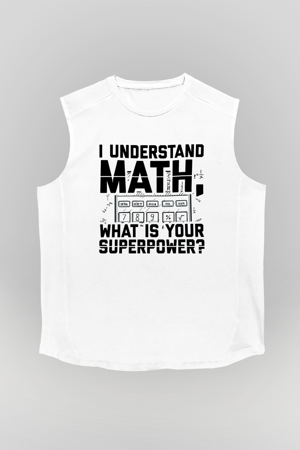 Matematikçi Beyaz Unisex Kolsuz Tişört