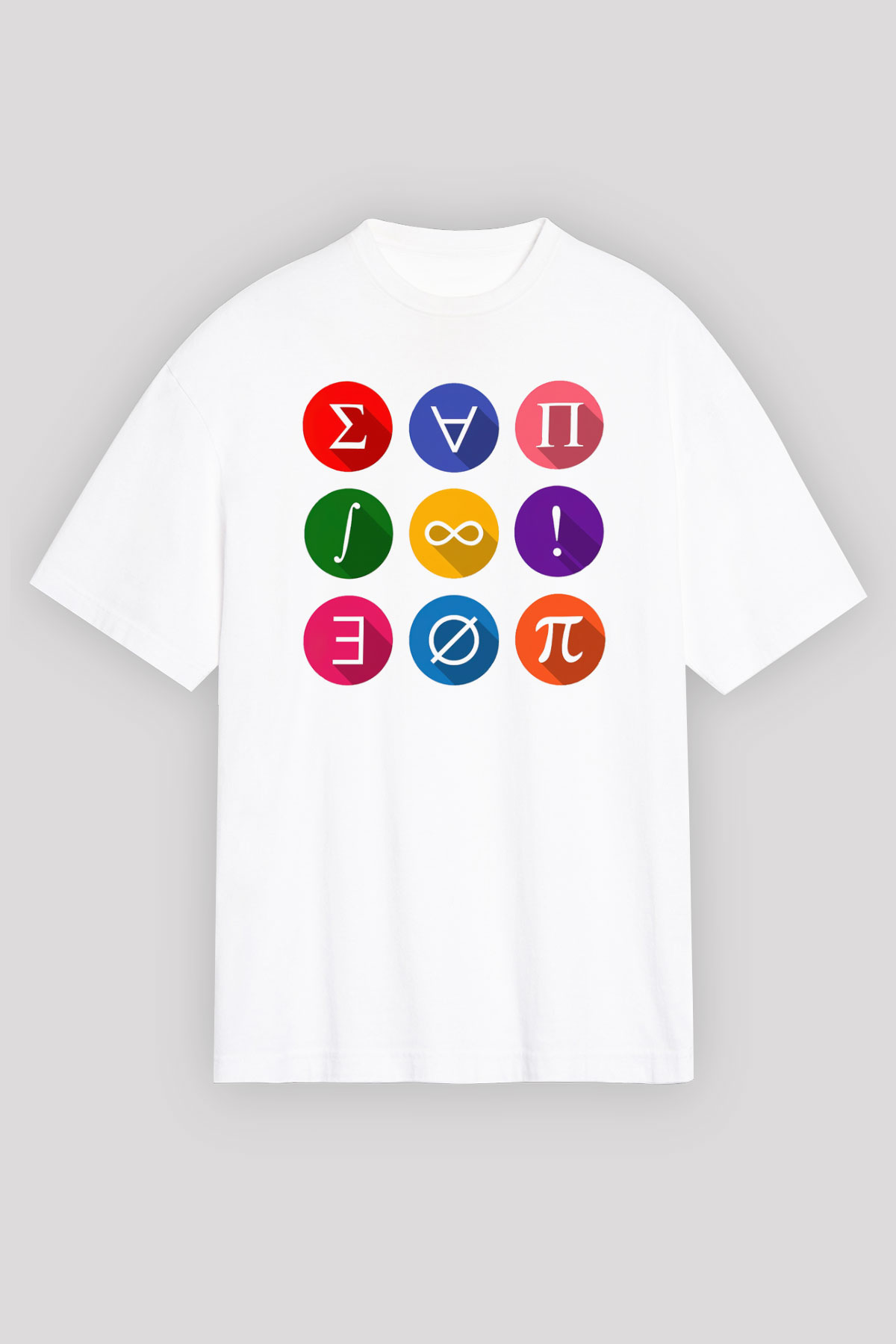 Matematikçi Beyaz Unisex Oversize Tişört T-Shirt