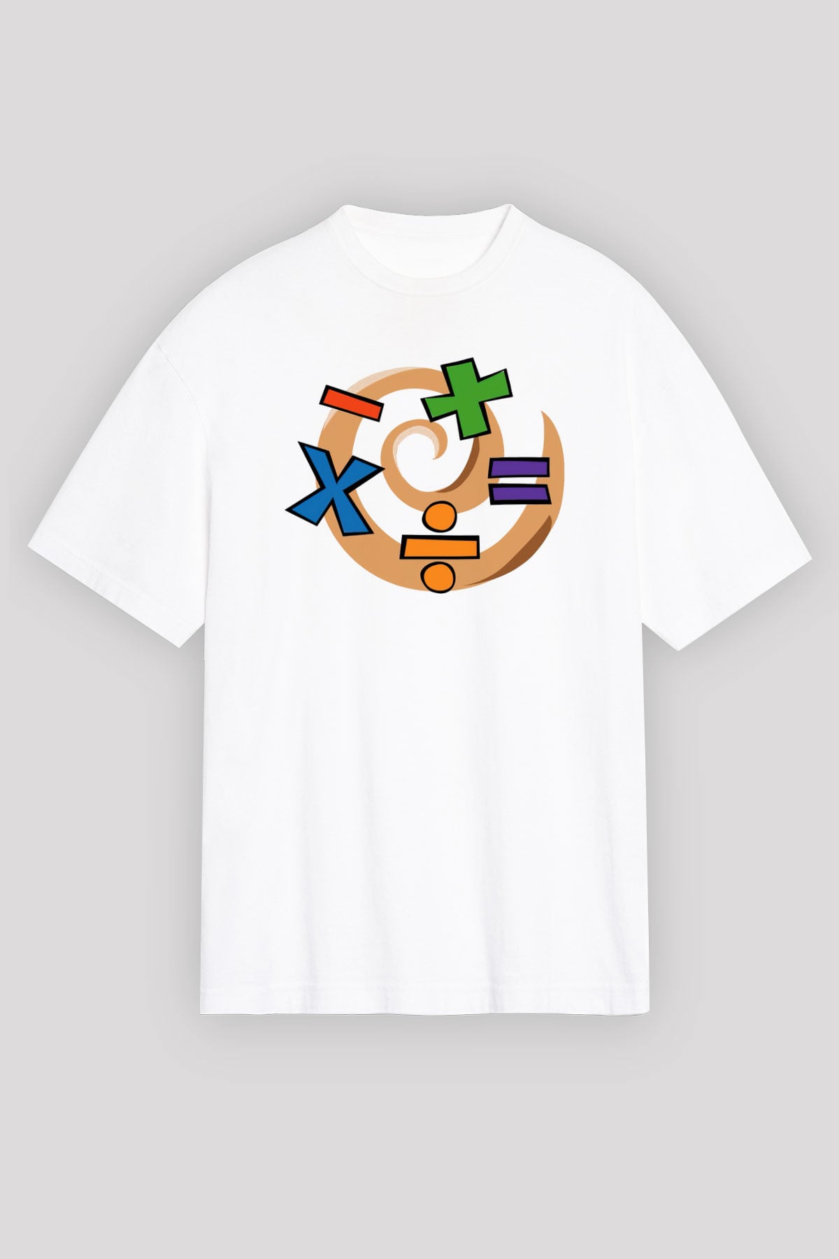 Matematikçi Beyaz Unisex Oversize Tişört T-Shirt