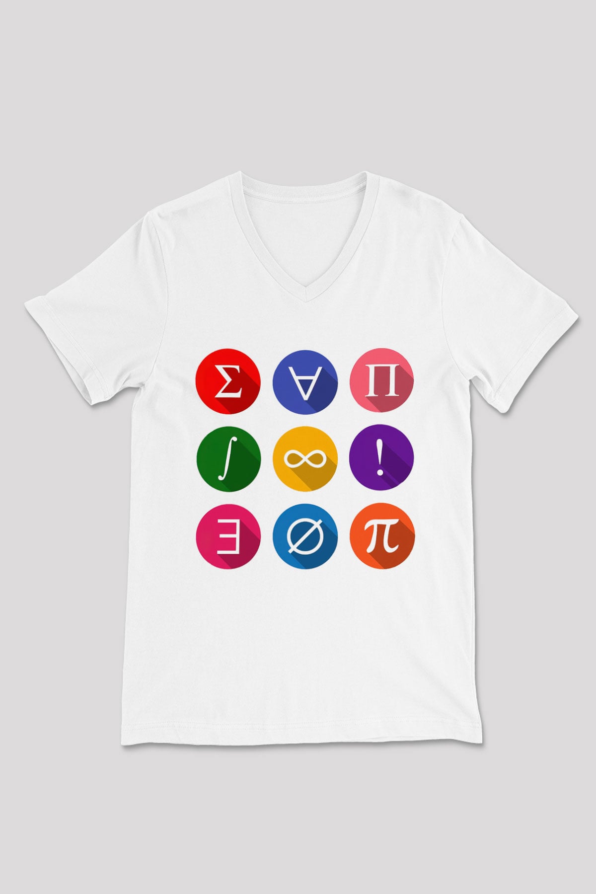 Matematikçi Beyaz Unisex V Yaka Tişört T-Shirt