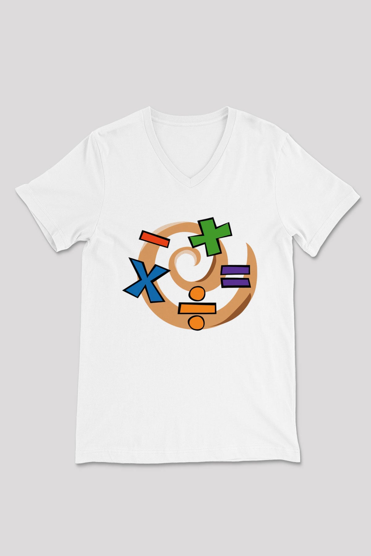 Matematikçi Beyaz Unisex V Yaka Tişört T-Shirt