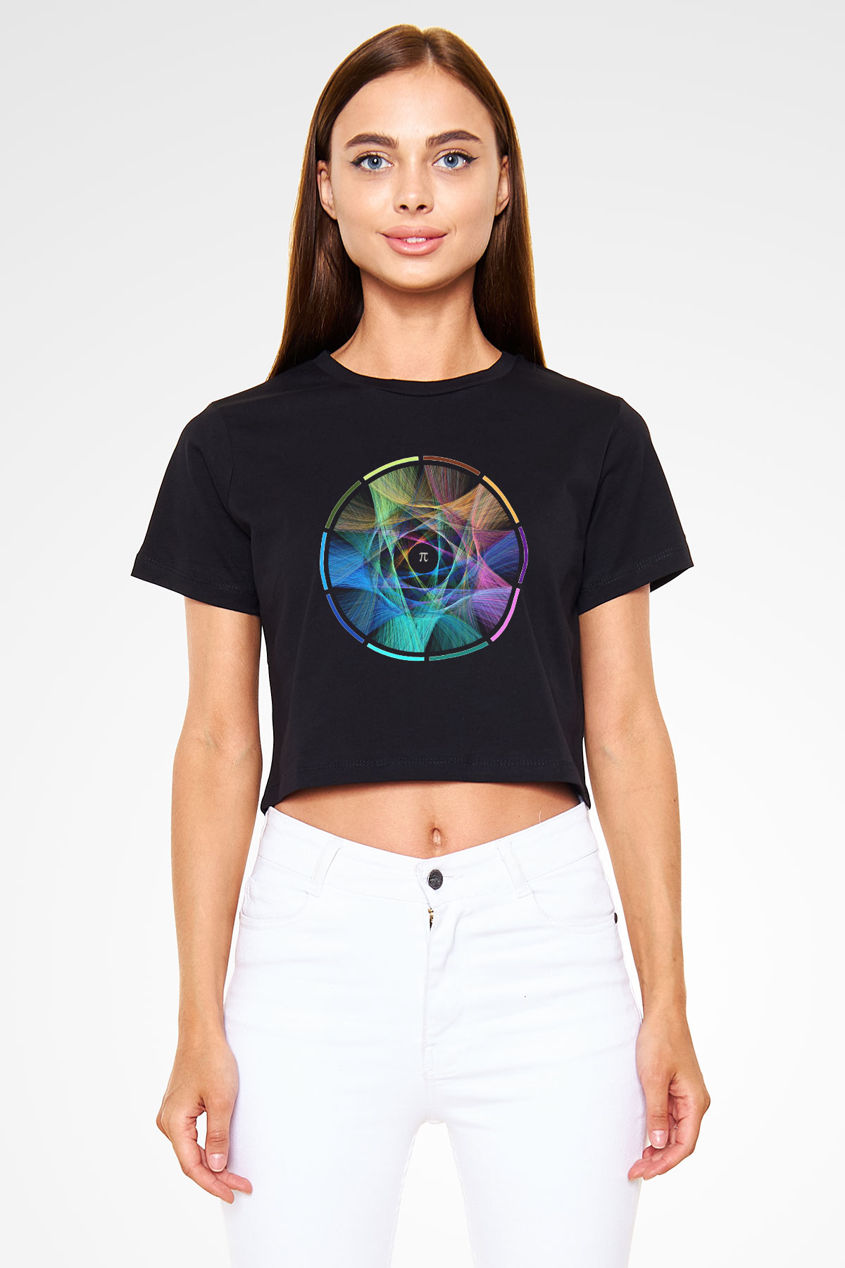 Matematikçi Siyah Crop Top Tişört