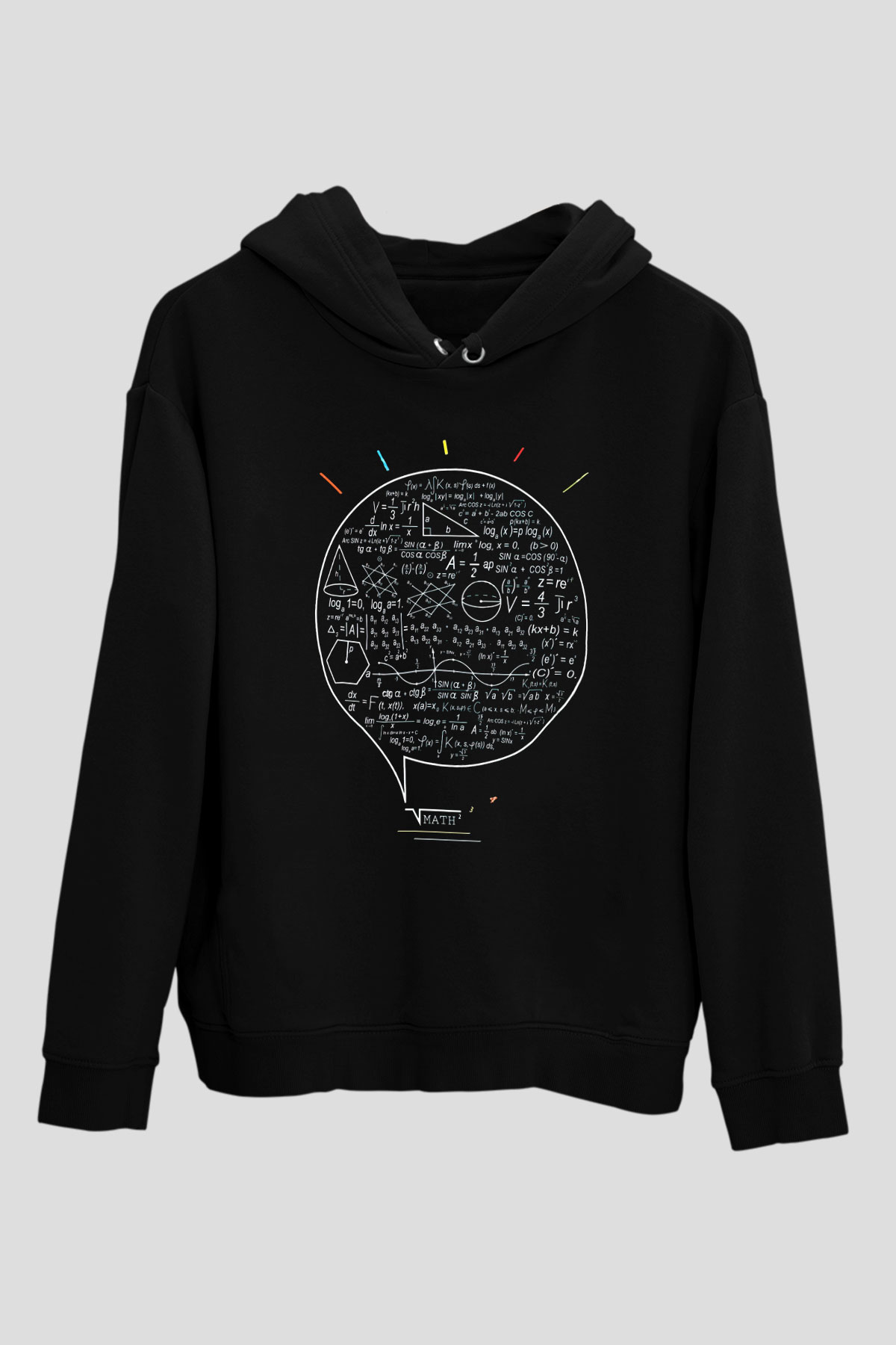 Matematikçi Siyah Unisex Kapşonlu Sweatshirt