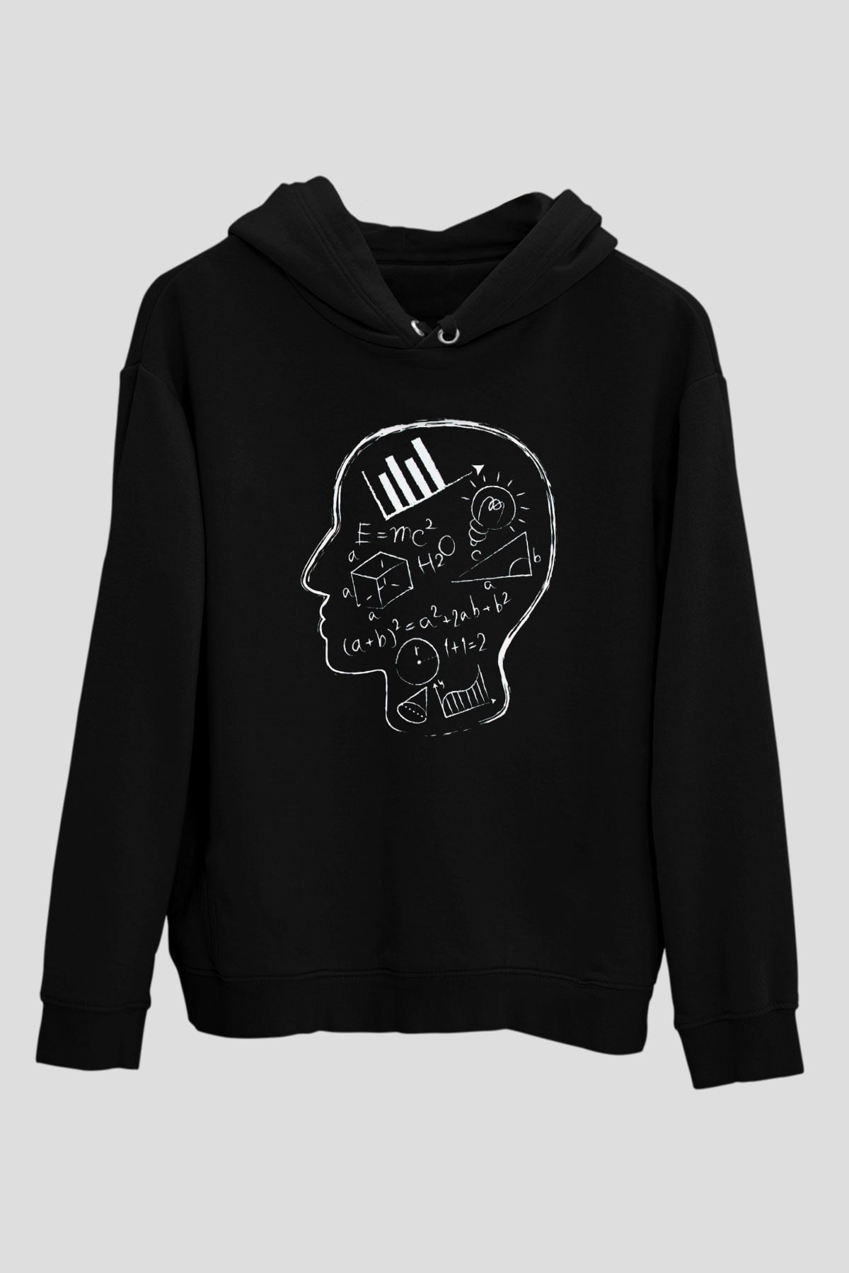 Matematikçi Siyah Unisex Kapşonlu Sweatshirt