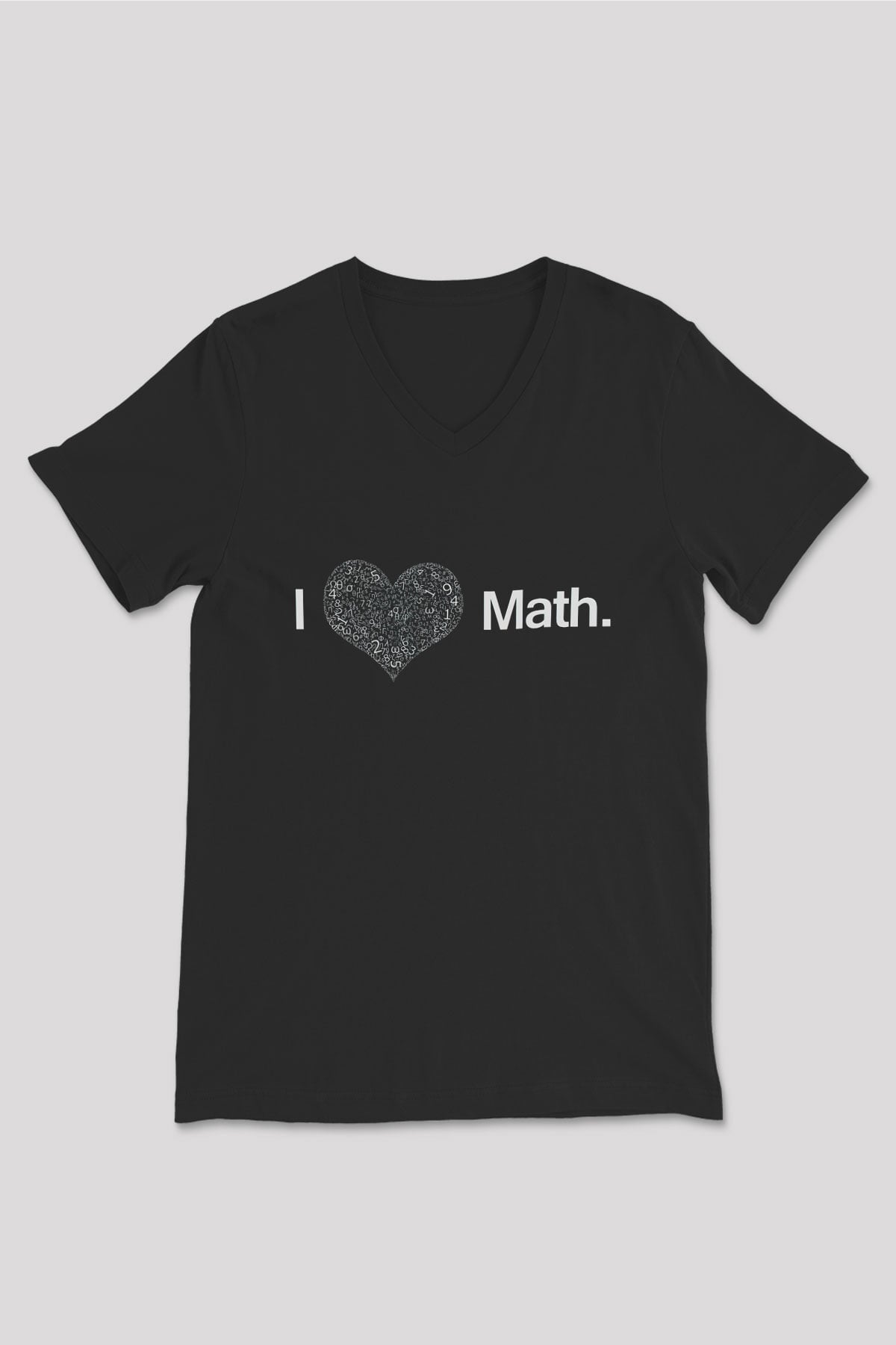 Matematikçi Siyah Unisex V Yaka Tişört T-Shirt