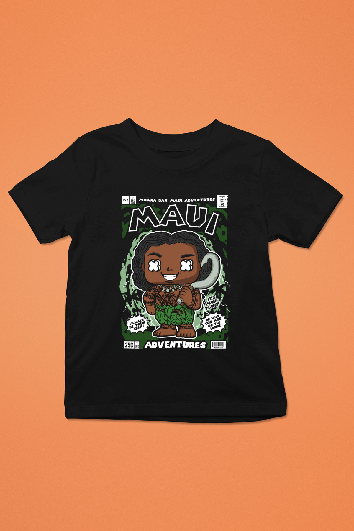MAUI Baskılı Unisex Siyah Çocuk Tişört