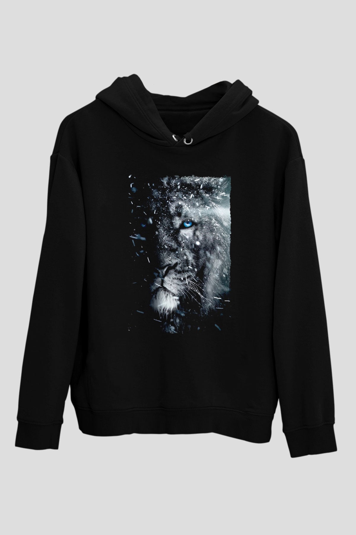 Mavi Gözlü AslanSiyah  Unisex Hoodie