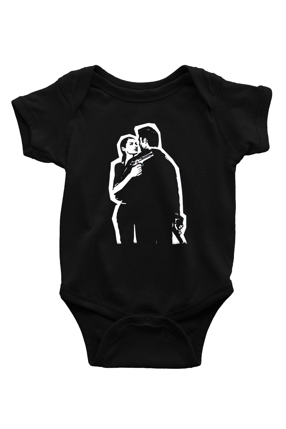 Max Payne Baskılı Unisex Siyah Bebek Body - Zıbın