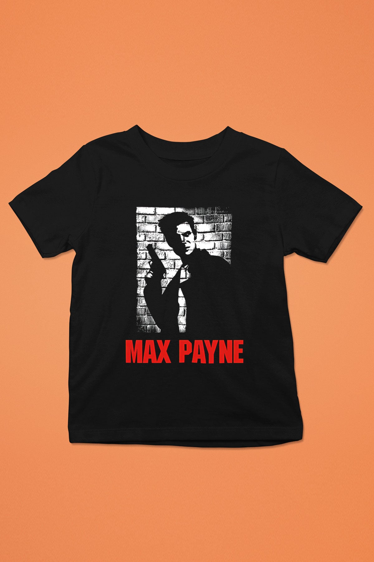 Max Payne Baskılı Unisex Siyah Çocuk Tişört - Tshirt