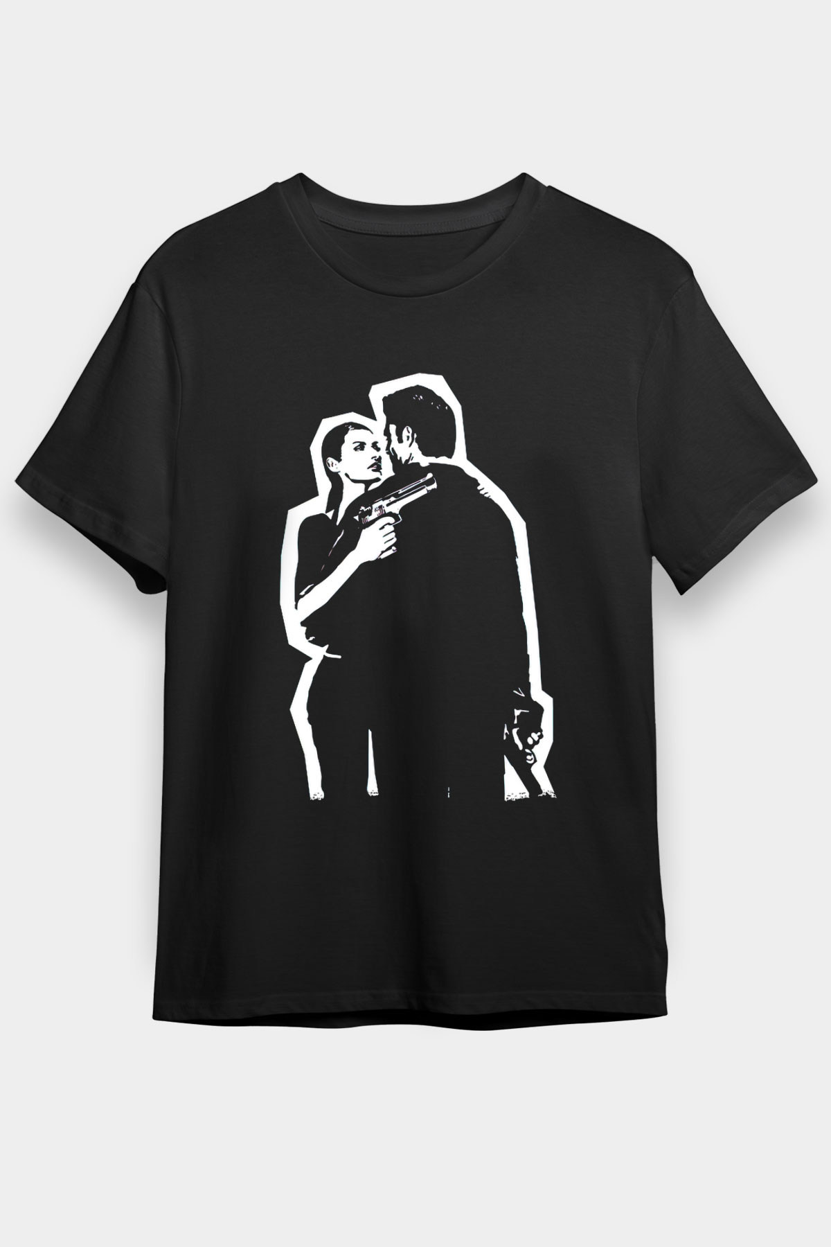 Max Payne Baskılı Unisex Siyah Tişört - Tshirt