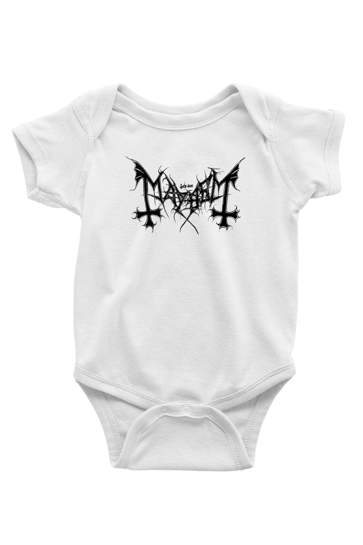 Mayhem Baskılı Beyaz Unisex Bebek Body - Zıbın