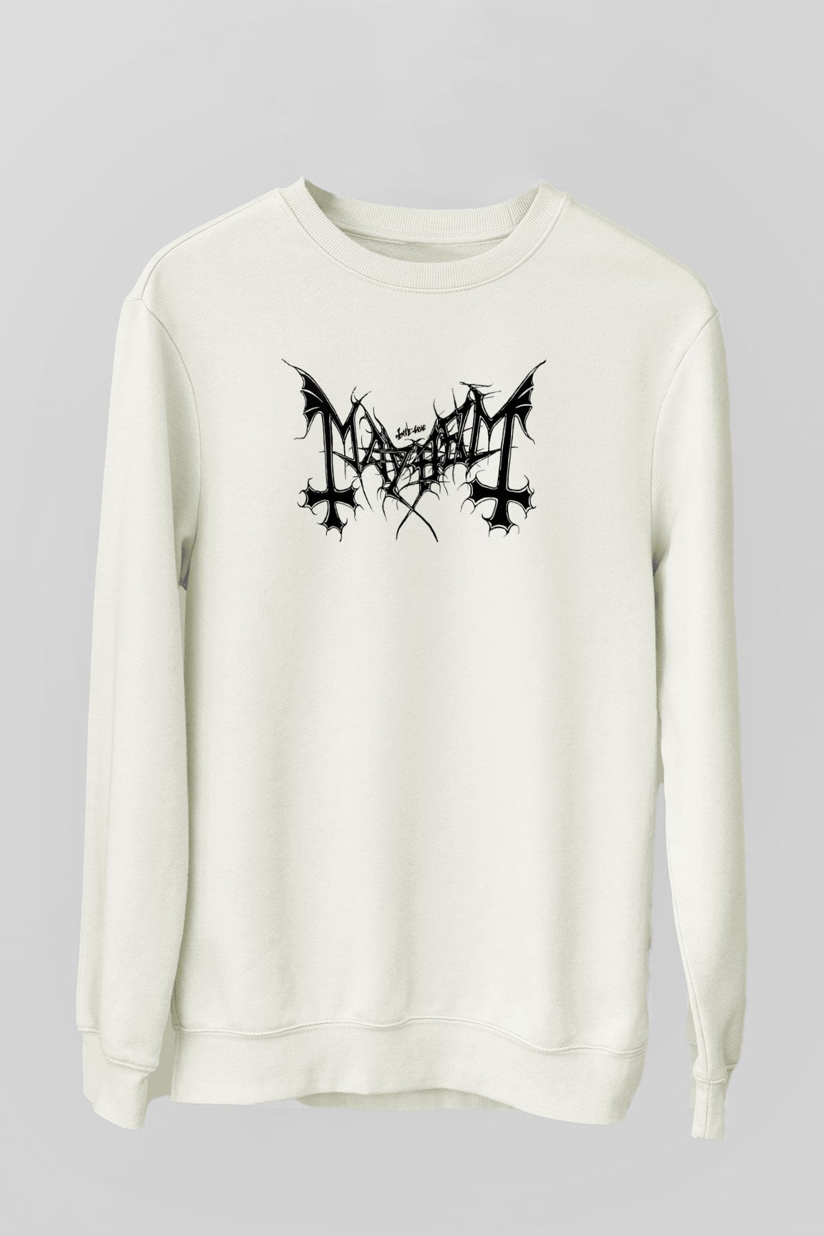 Mayhem Beyaz Unisex Sweatshirt