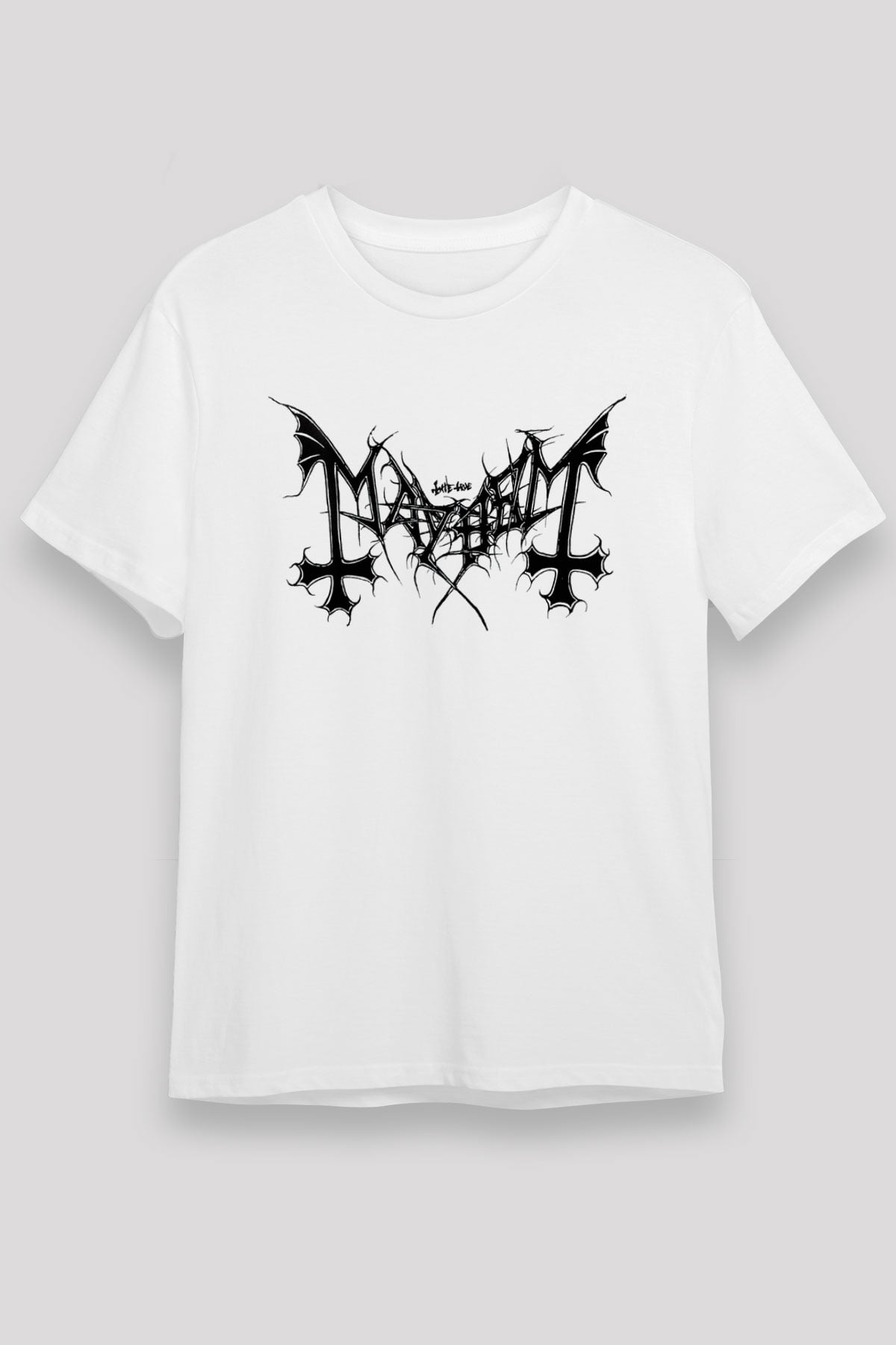 Mayhem Beyaz Unisex Tişört T-Shirt - TişörtFabrikası