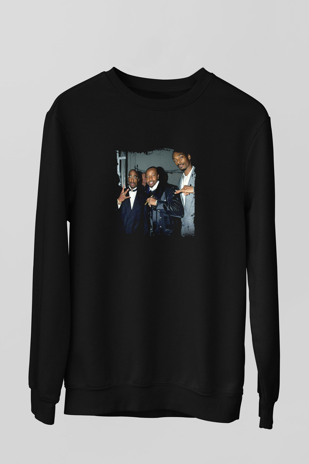 MC Hammer Baskılı Unisex Siyah Sweatshirt
