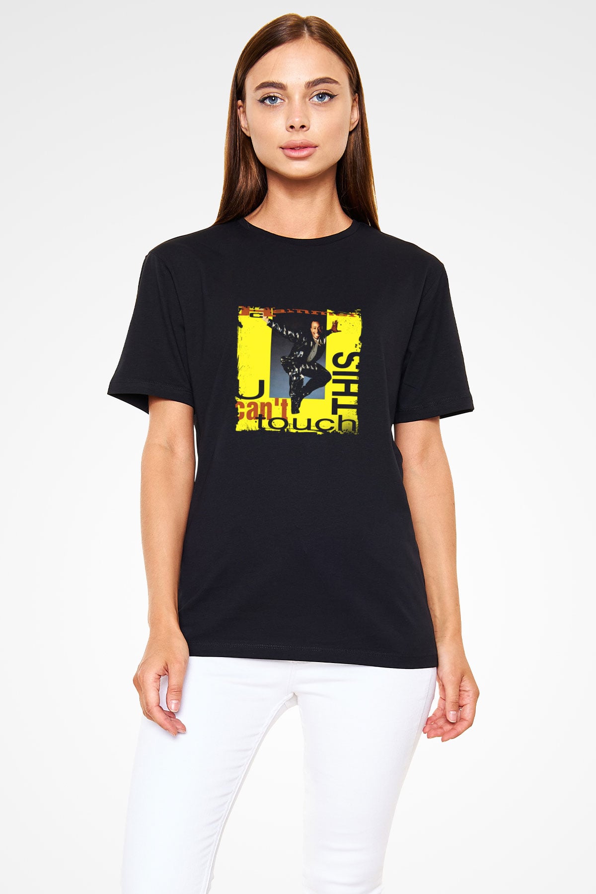 MC Hammer Baskılı Unisex Siyah Tişört