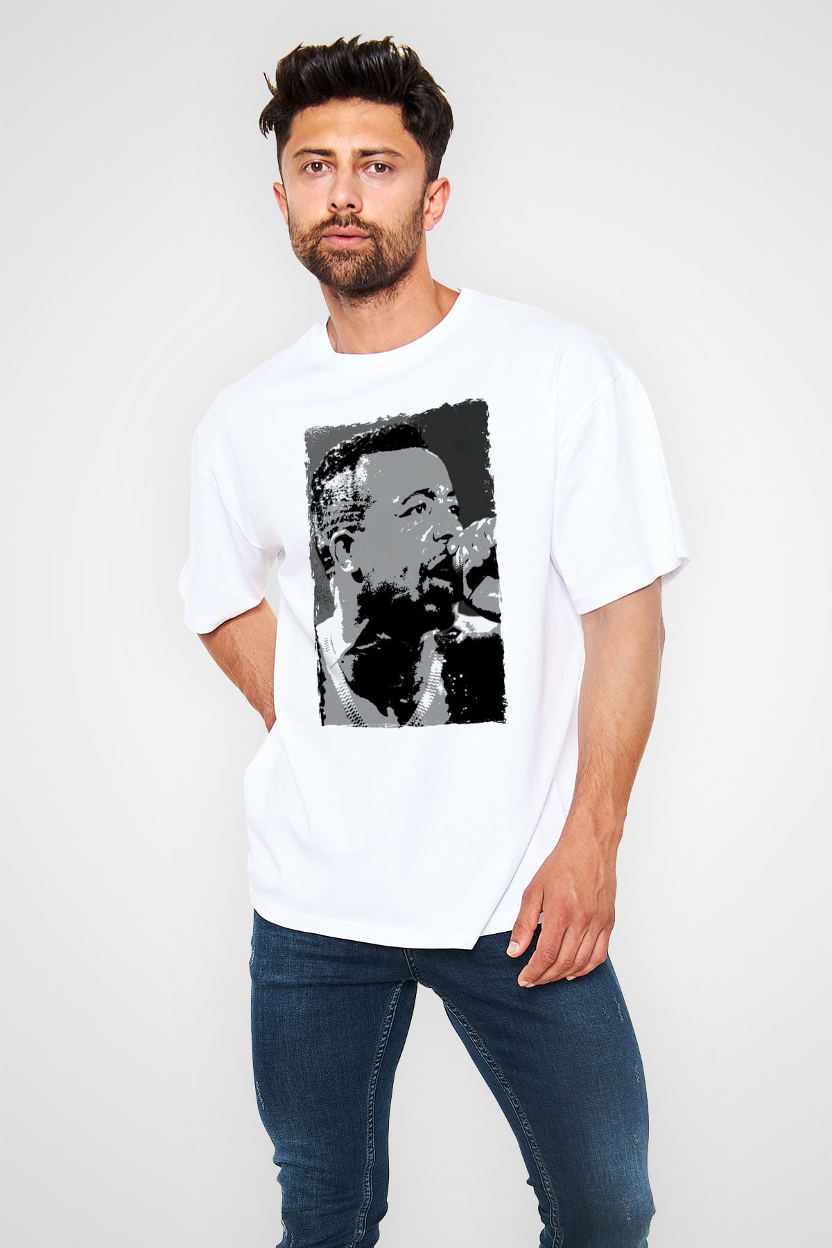 MC Hammer Beyaz Oversize Tişört Oversize T-shirt - TişörtFabrikası