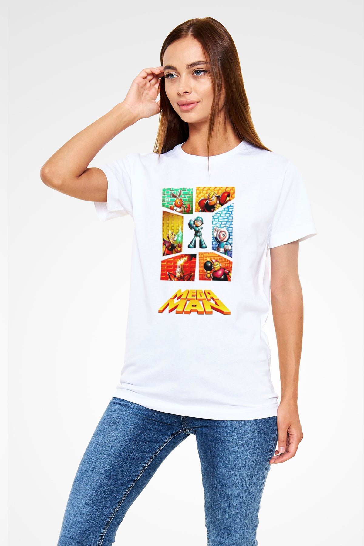 Mega Man Beyaz Unisex Tişört T-Shirt