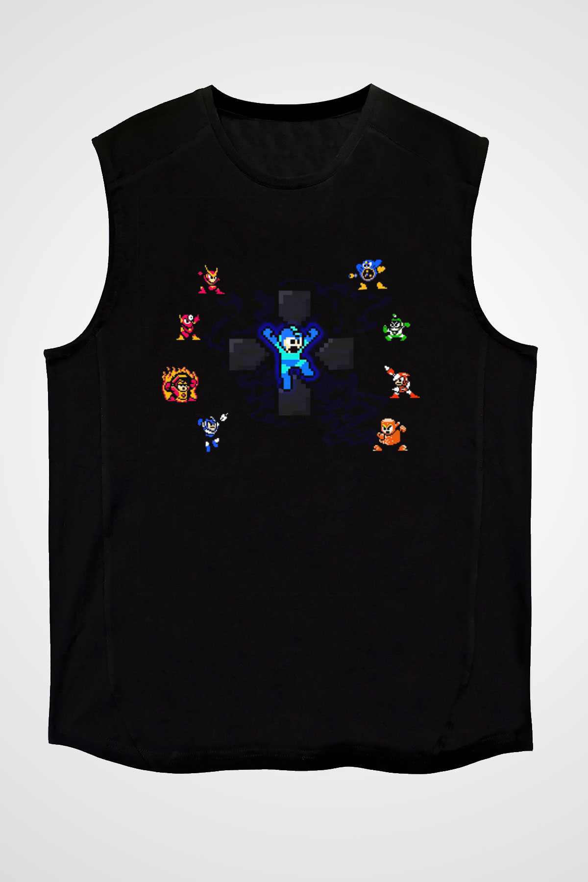 Mega Man Siyah Unisex  Kolsuz Tişört