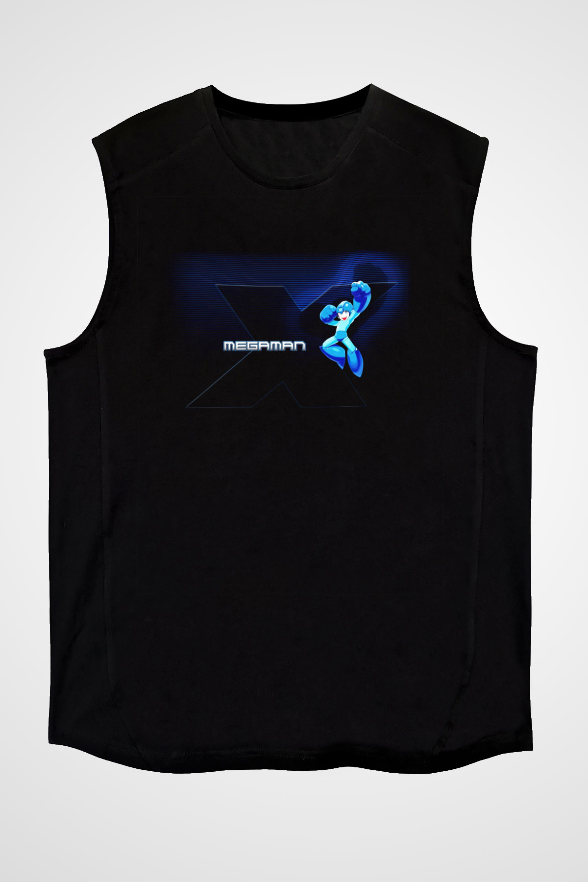 Mega Man Siyah Unisex Kolsuz Tişört