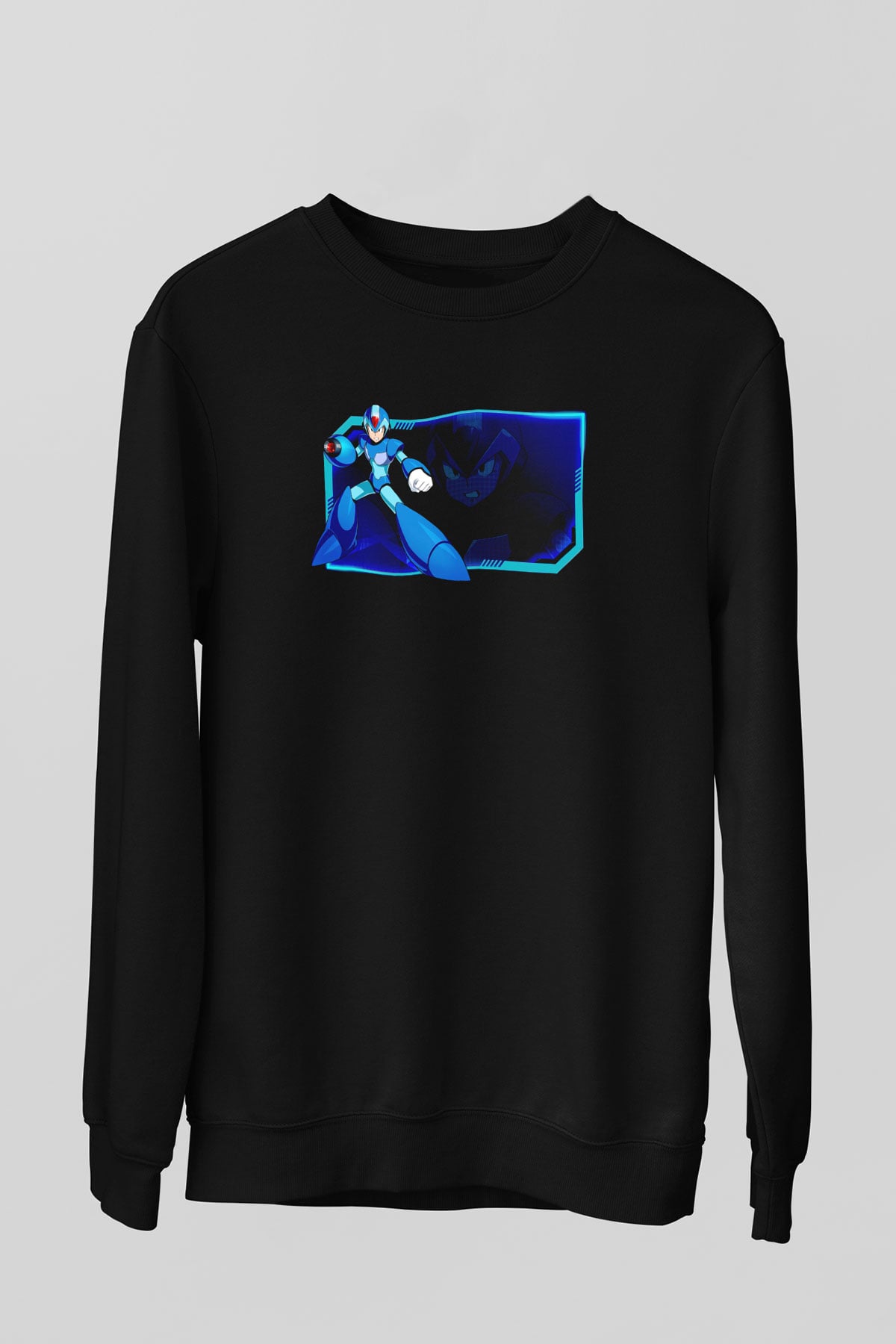 Mega Man Siyah Unisex  Sweatshirt