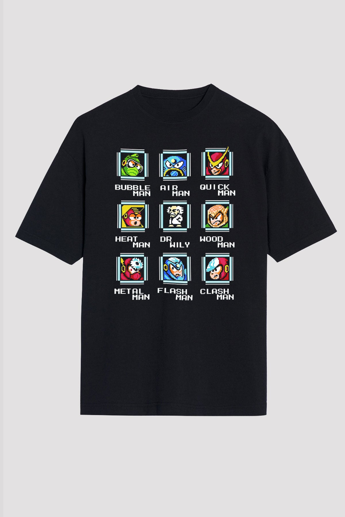 Mega Man Siyah Oversize Tişört