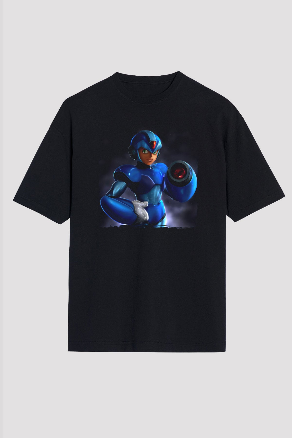 Mega Man Siyah Oversize Tişört Oversize T-shirt