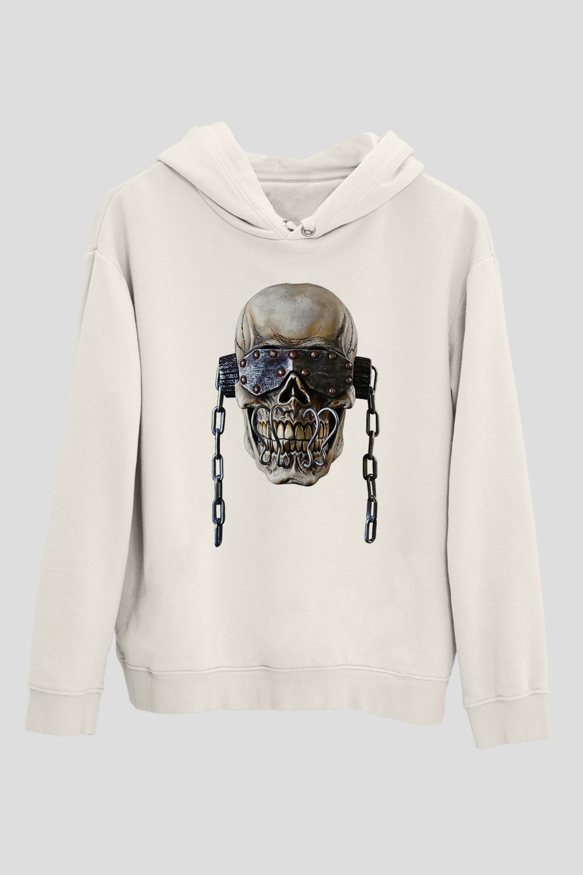 Megadeth Baskılı Beyaz Unisex Kapüşonlu Sweatshirt