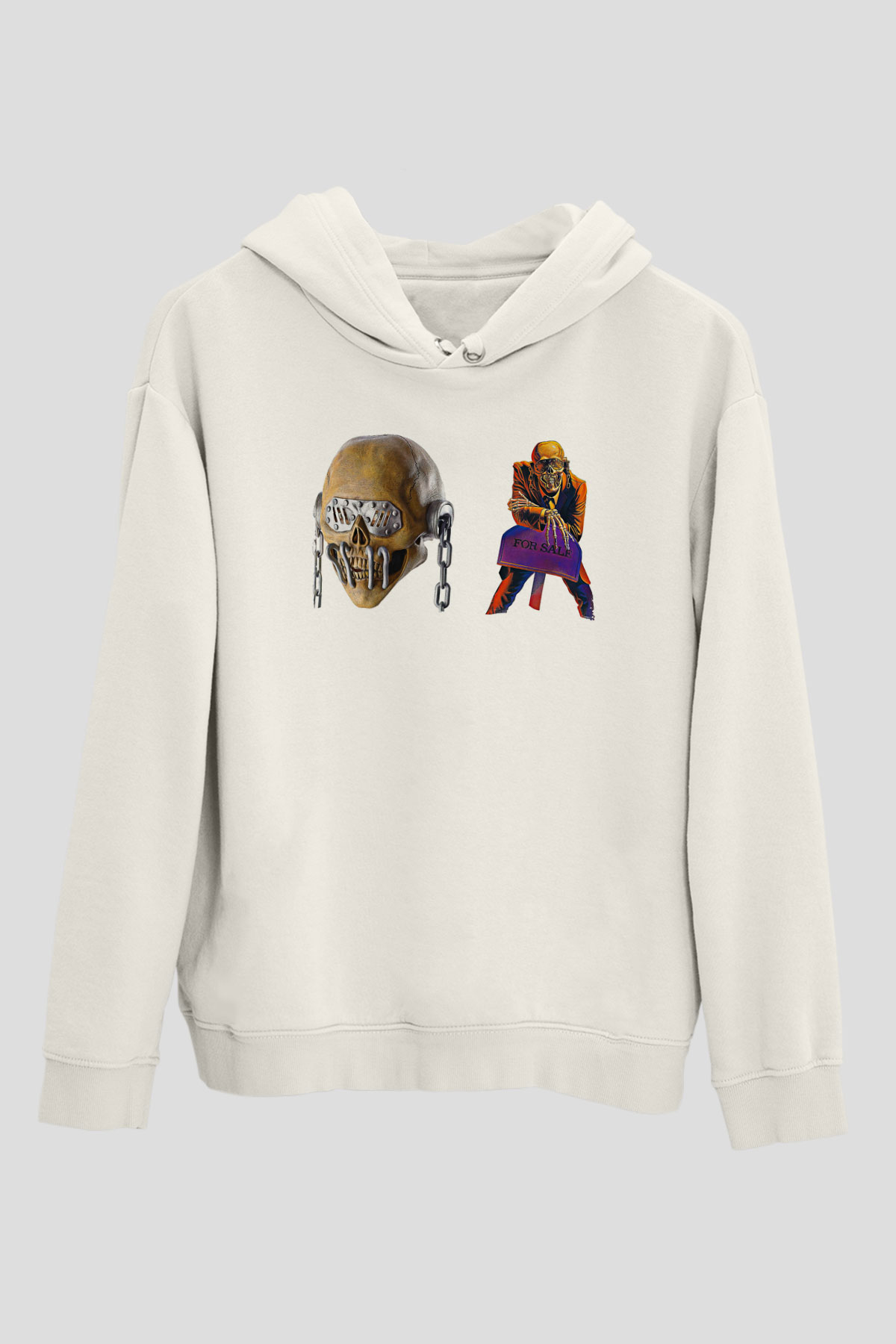 Megadeth Baskılı Beyaz Unisex Kapüşonlu Sweatshirt