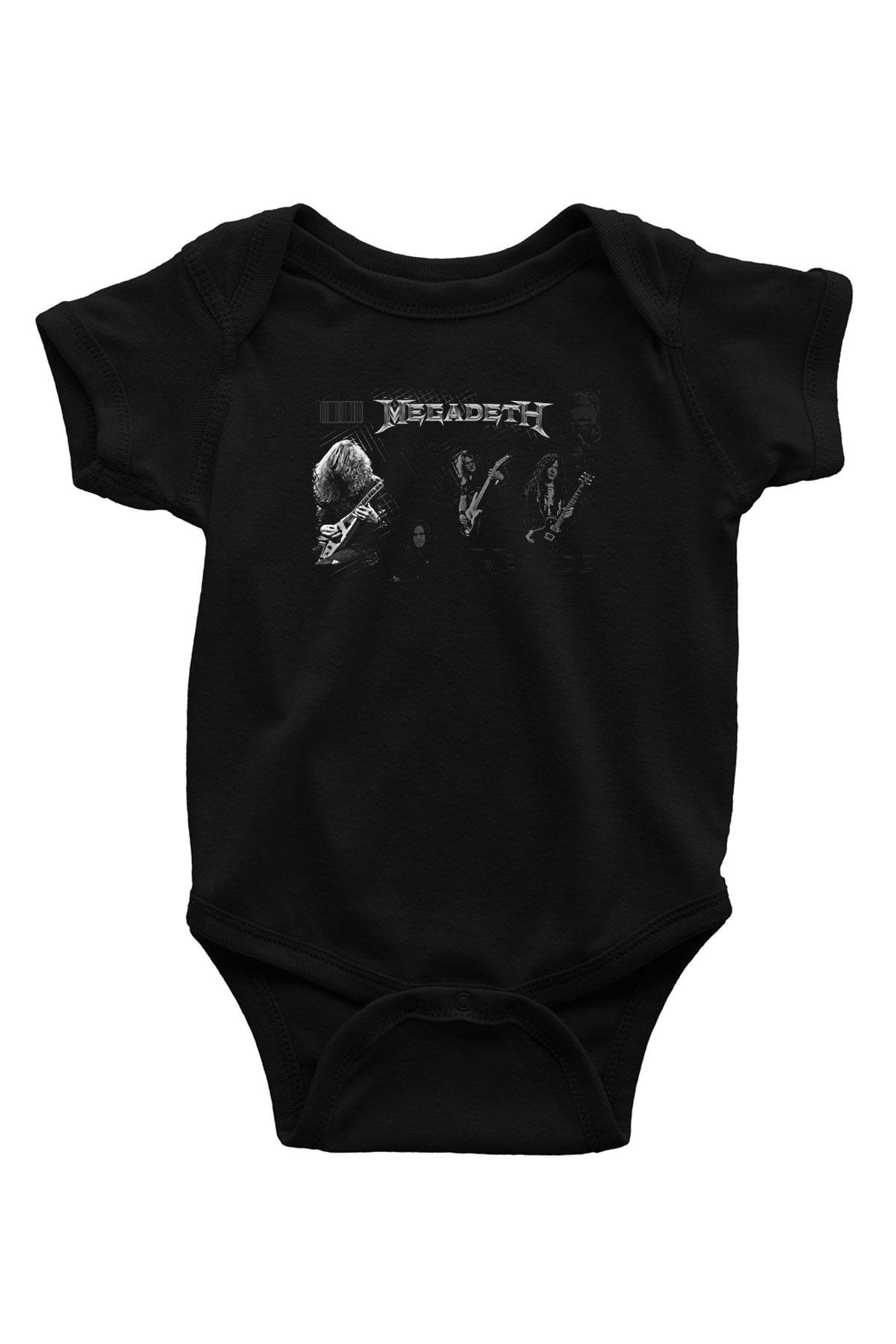 Megadeth Baskılı Unisex Siyah Bebek Body - Zıbın