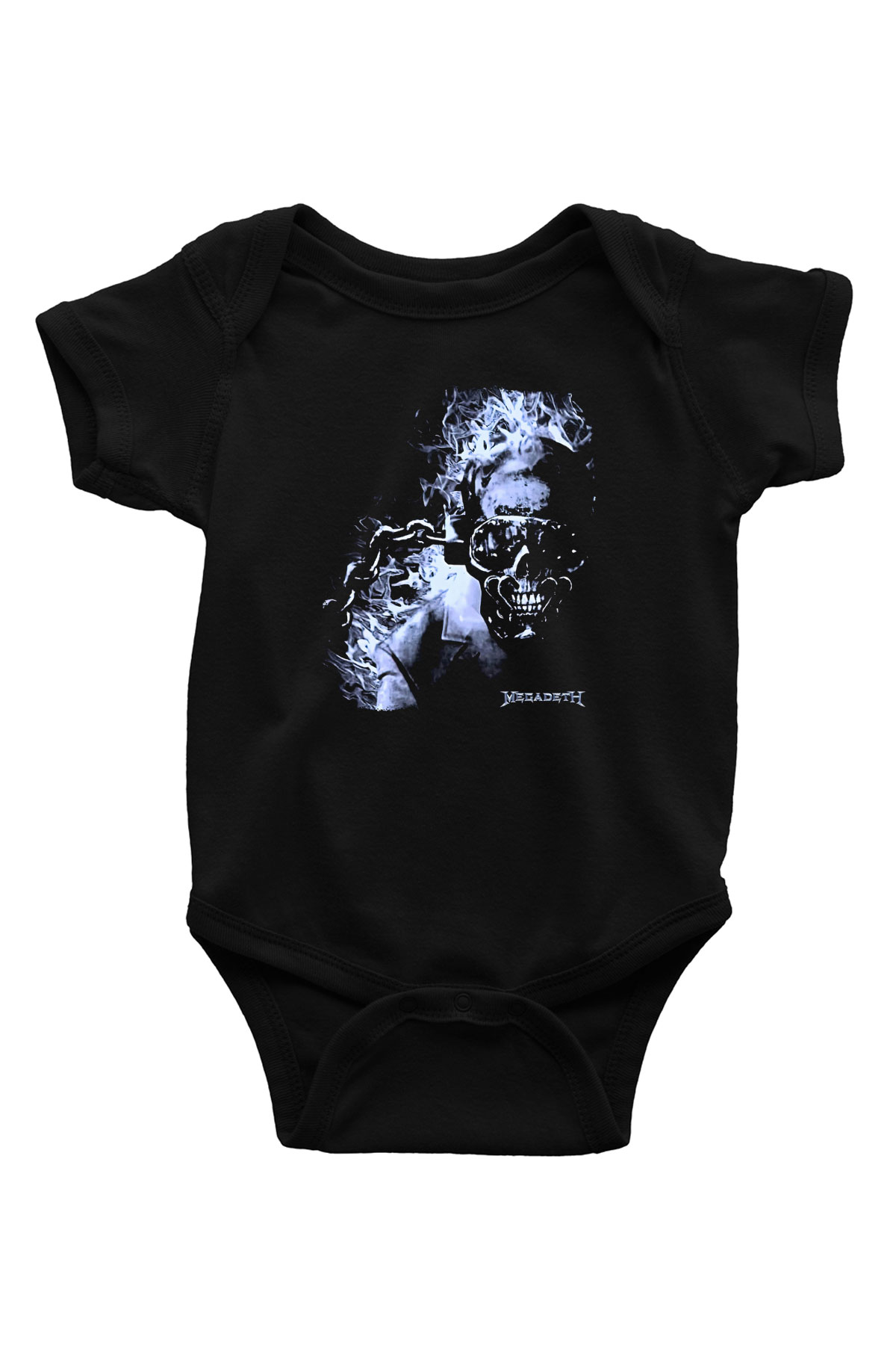 Megadeth Baskılı Unisex Siyah Bebek Body - Zıbın