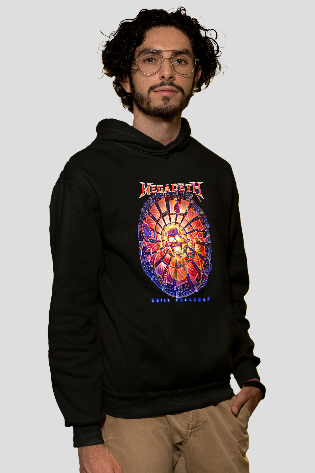 Megadeth Baskılı Unisex Siyah Kapüşonlu Sweatshirt
