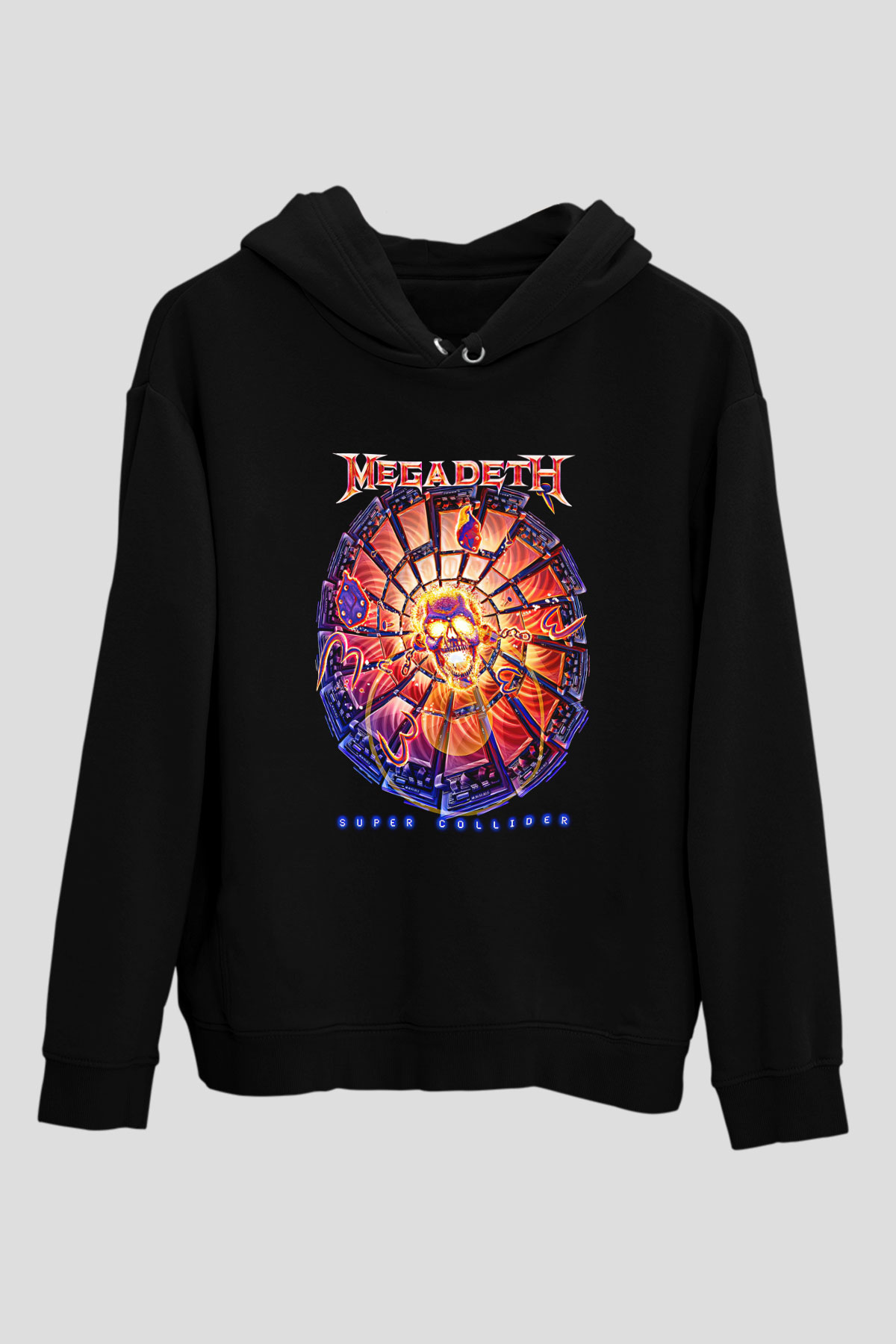 Megadeth Baskılı Unisex Siyah Kapüşonlu Sweatshirt