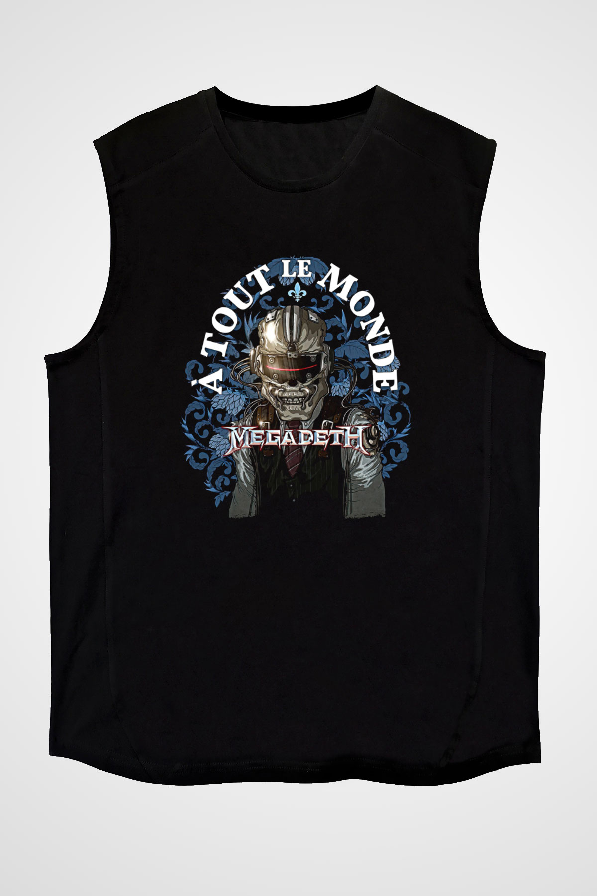 Megadeth Baskılı Unisex Siyah Kolsuz Tişört - Tshirt