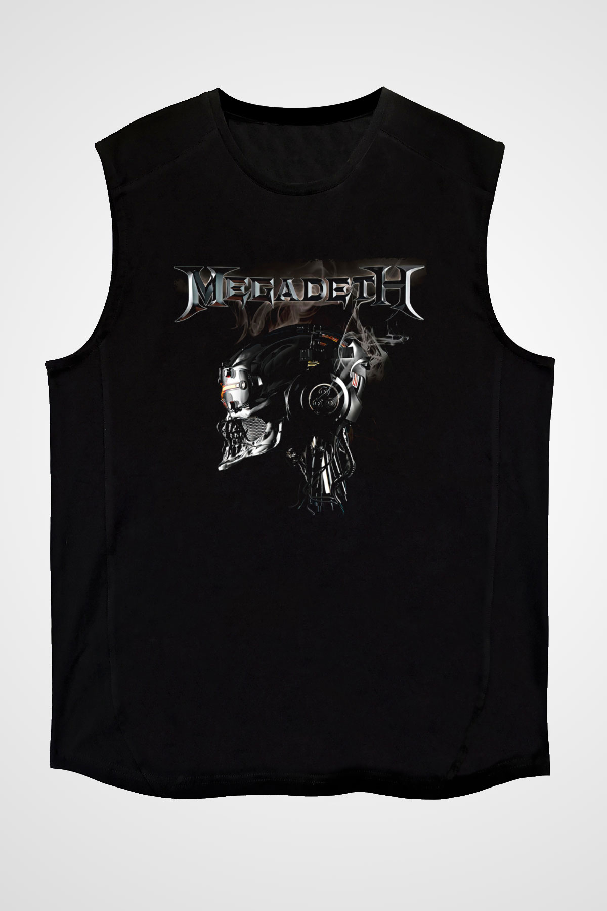 Megadeth Baskılı Unisex Siyah Kolsuz Tişört - Tshirt