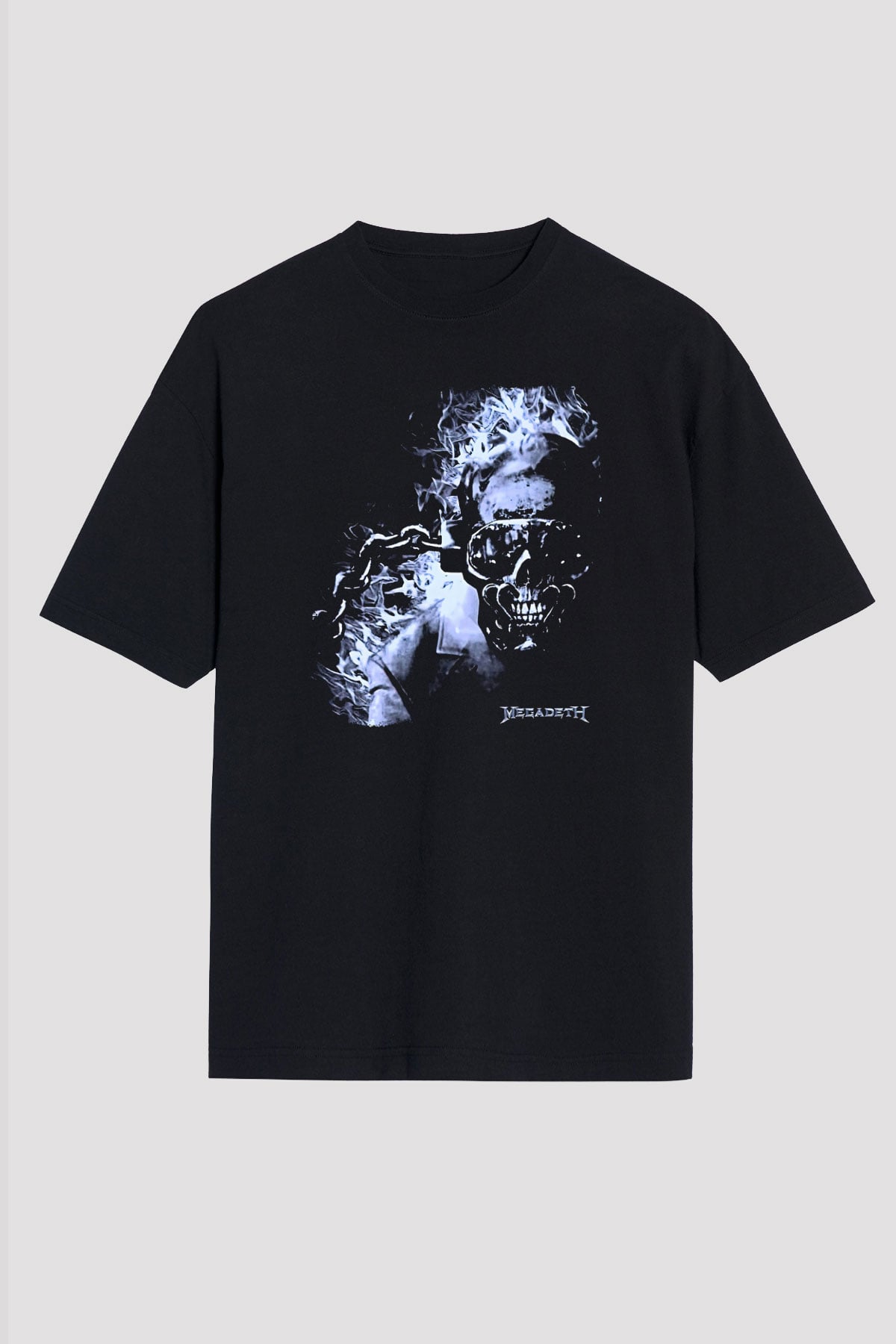Megadeth Baskılı Unisex Siyah Oversize Tişört - Tshirt