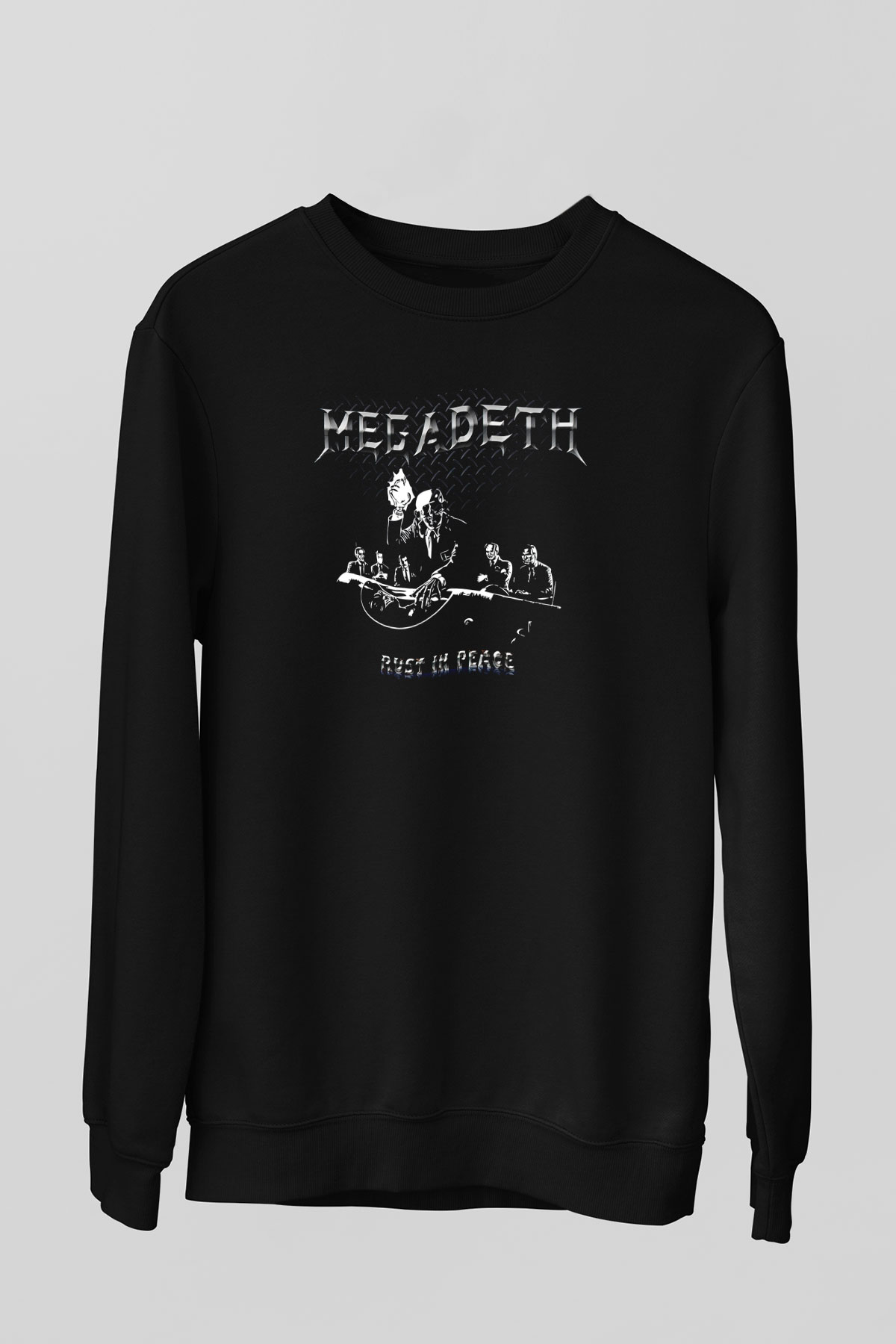 Megadeth Baskılı Unisex Siyah Sweatshirt