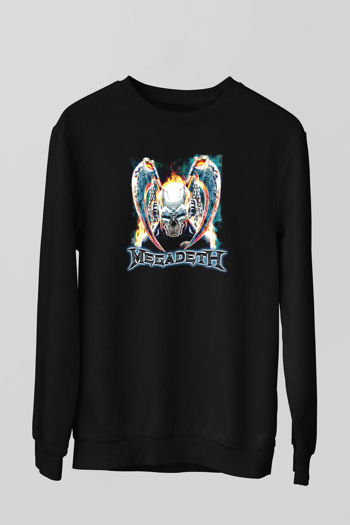 Megadeth Baskılı Unisex Siyah Sweatshirt