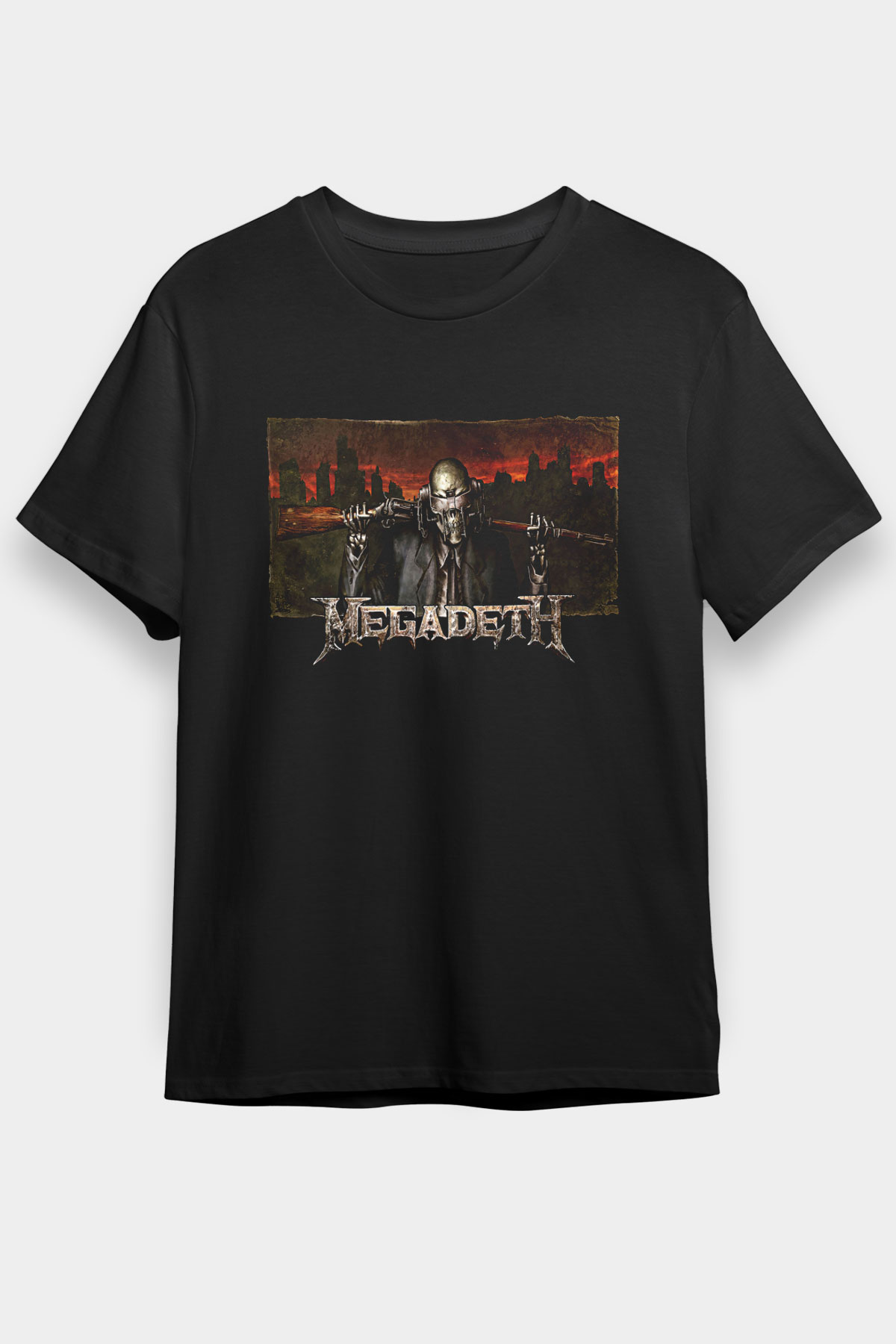 Megadeth Baskılı Unisex Siyah Tişört - Tshirt