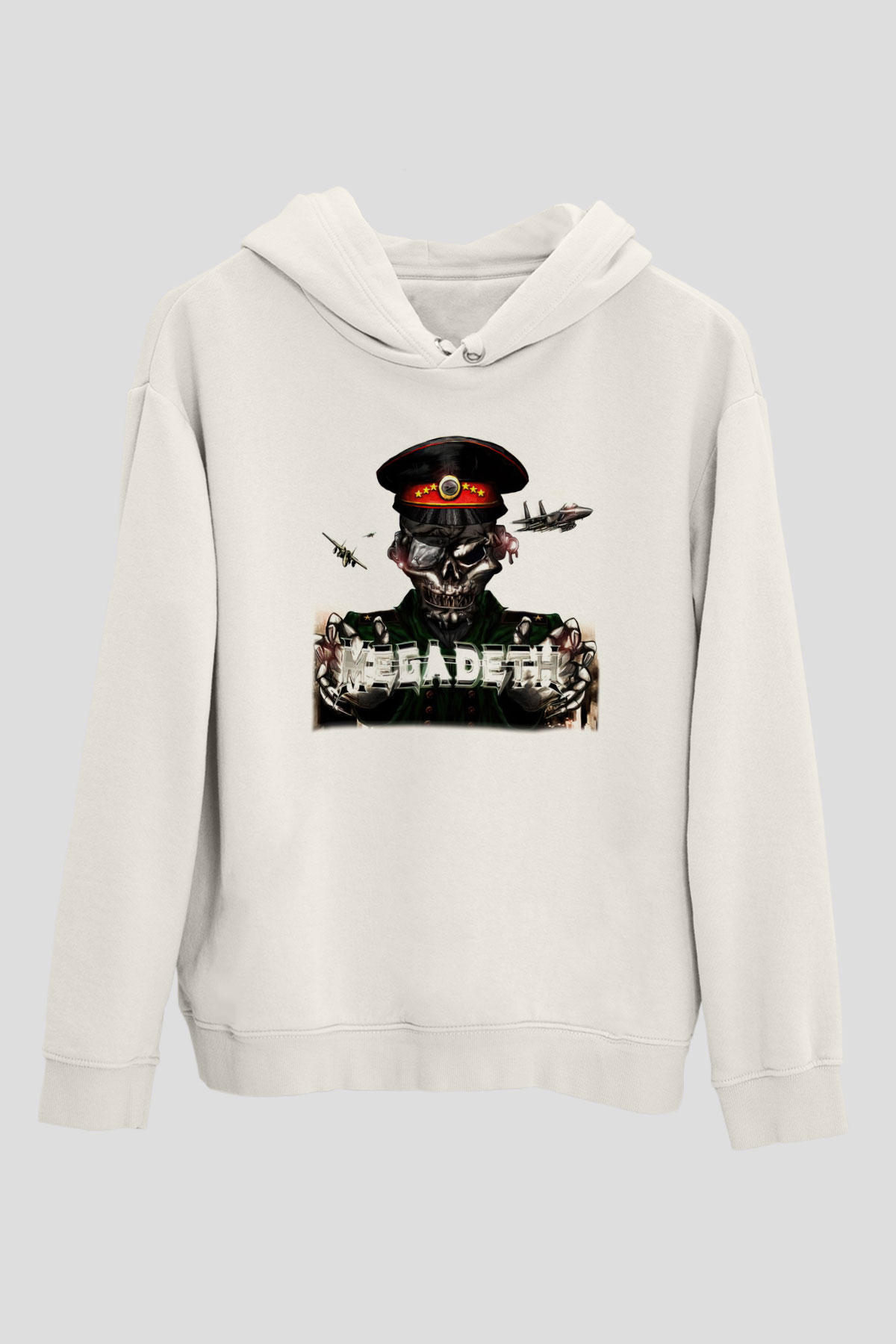 Megadeth Beyaz Unisex Kapşonlu Sweatshirt