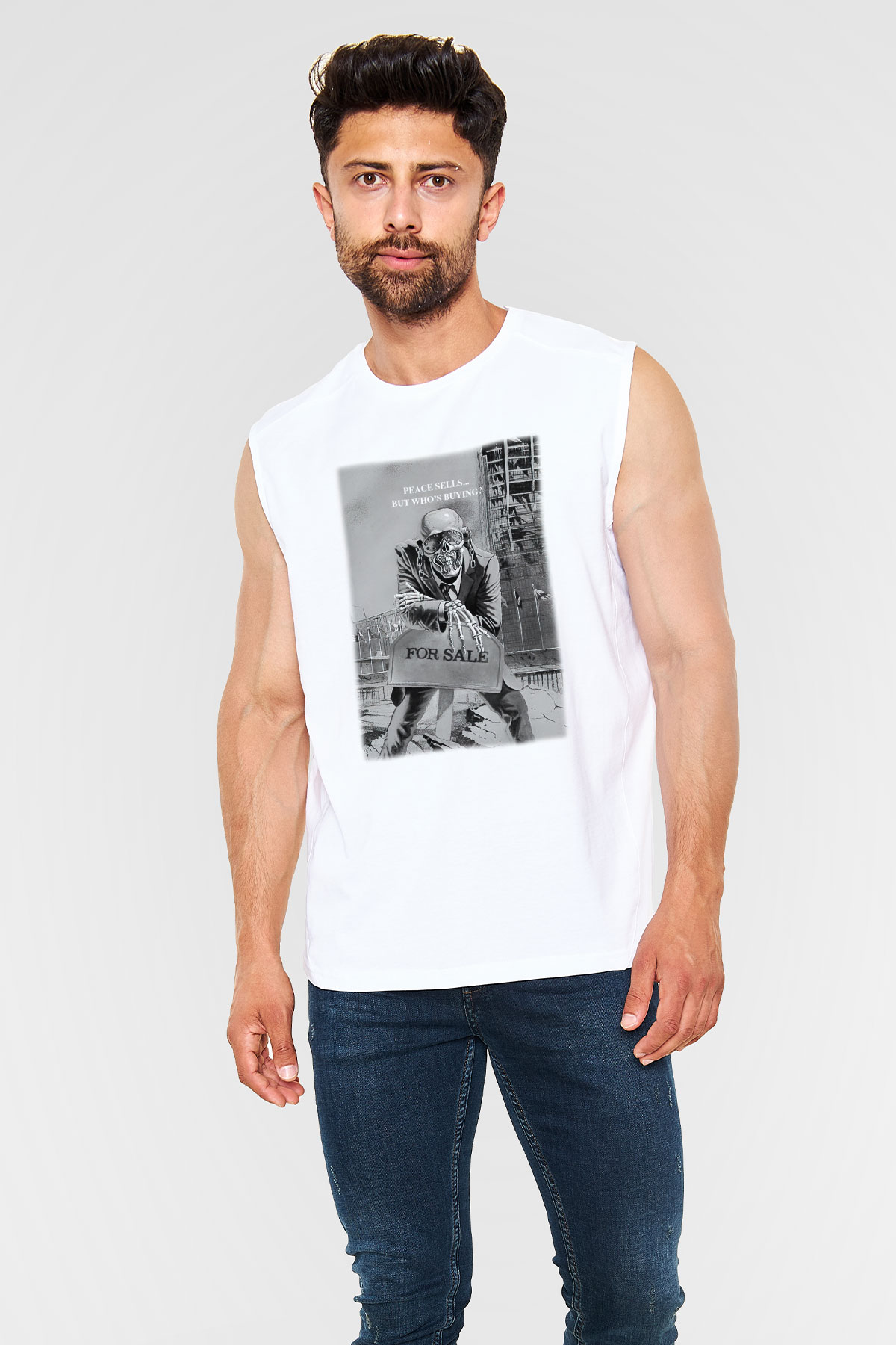 Megadeth Beyaz Unisex Kolsuz Tişört