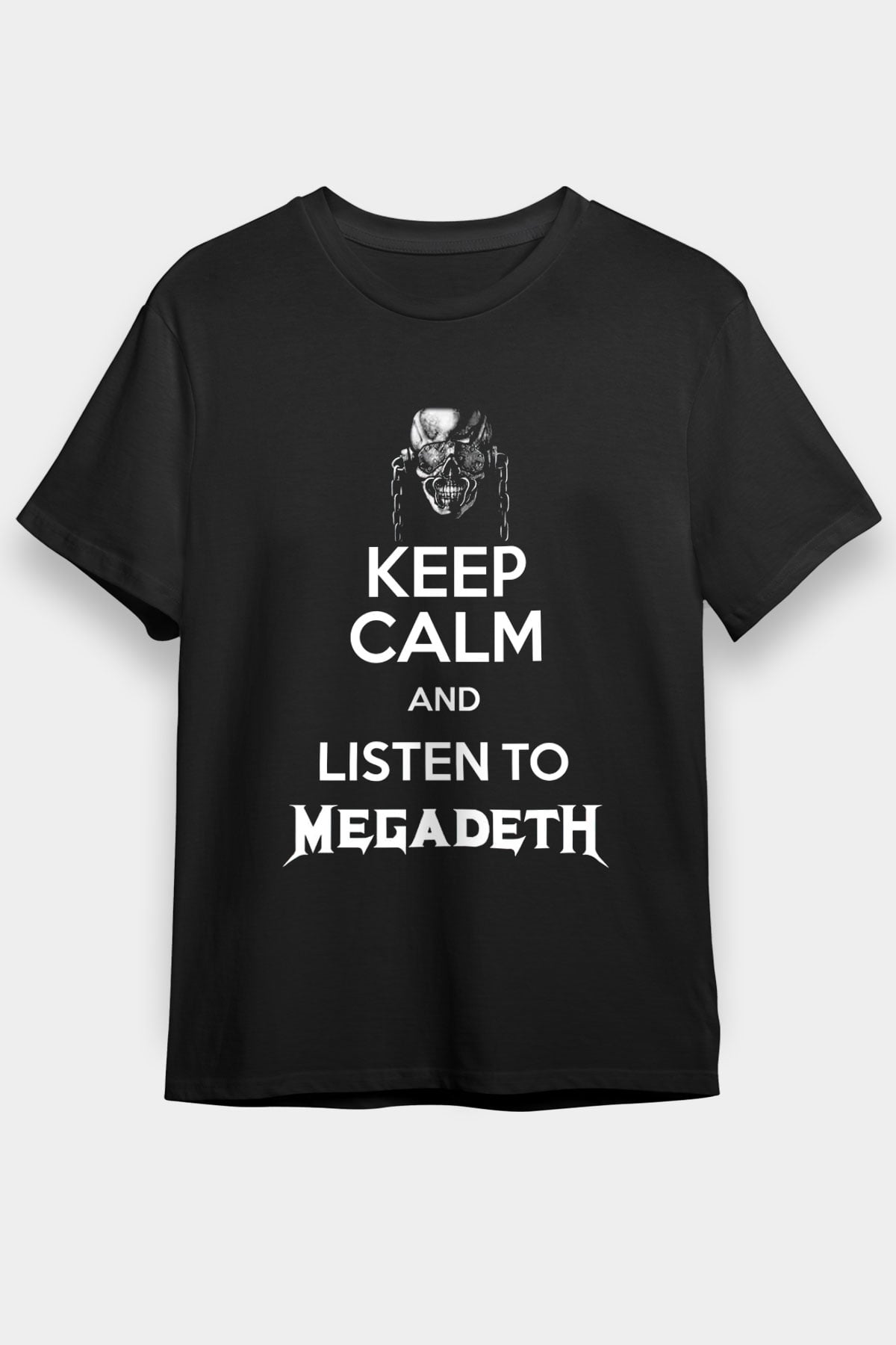 Megadeth Keep Calm And Listen To Megadeth Siyah Unisex Tişört T-Shirt - TişörtFabrikası