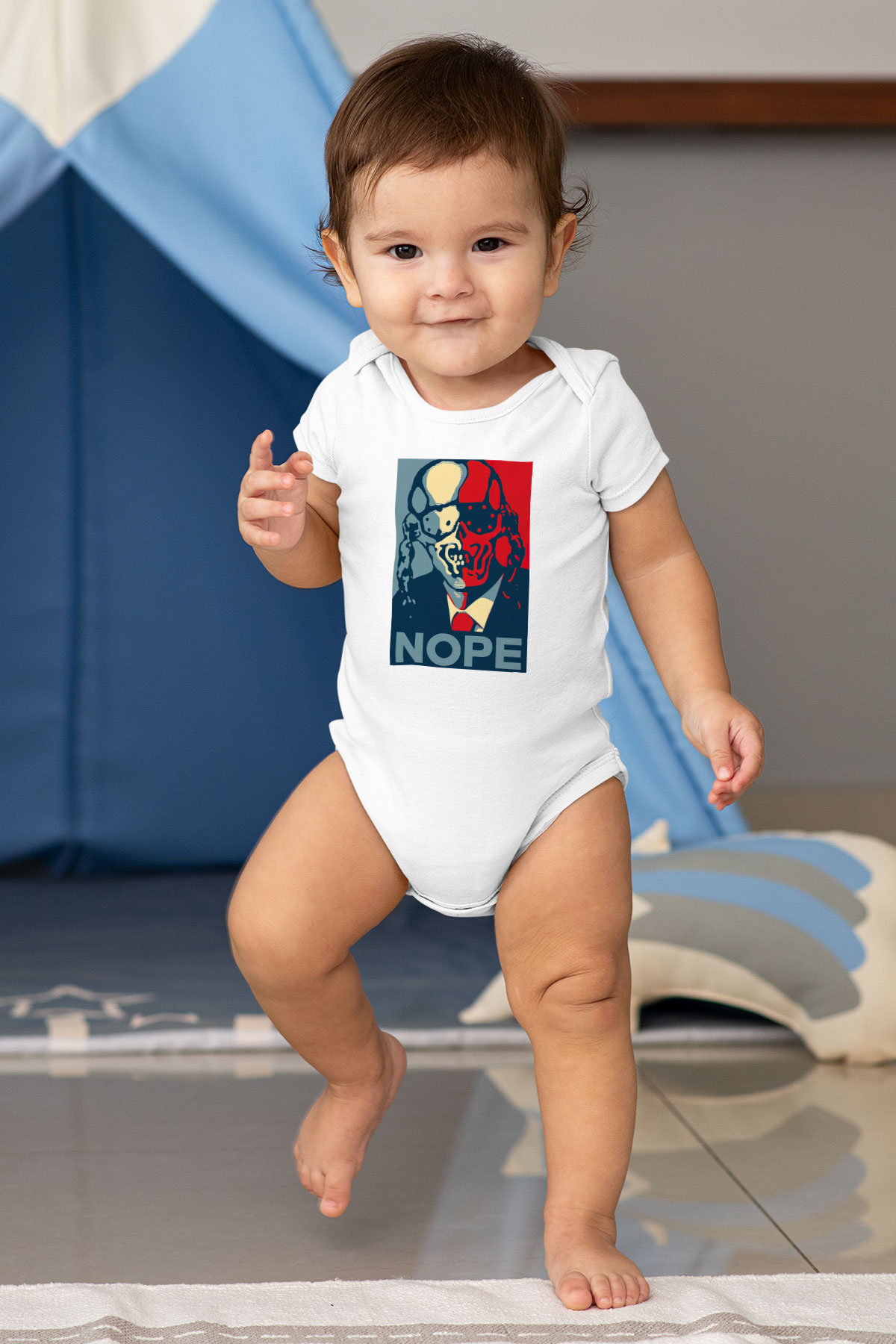 Megadeth Nope Baskılı Beyaz Unisex Bebek Body - Zıbın