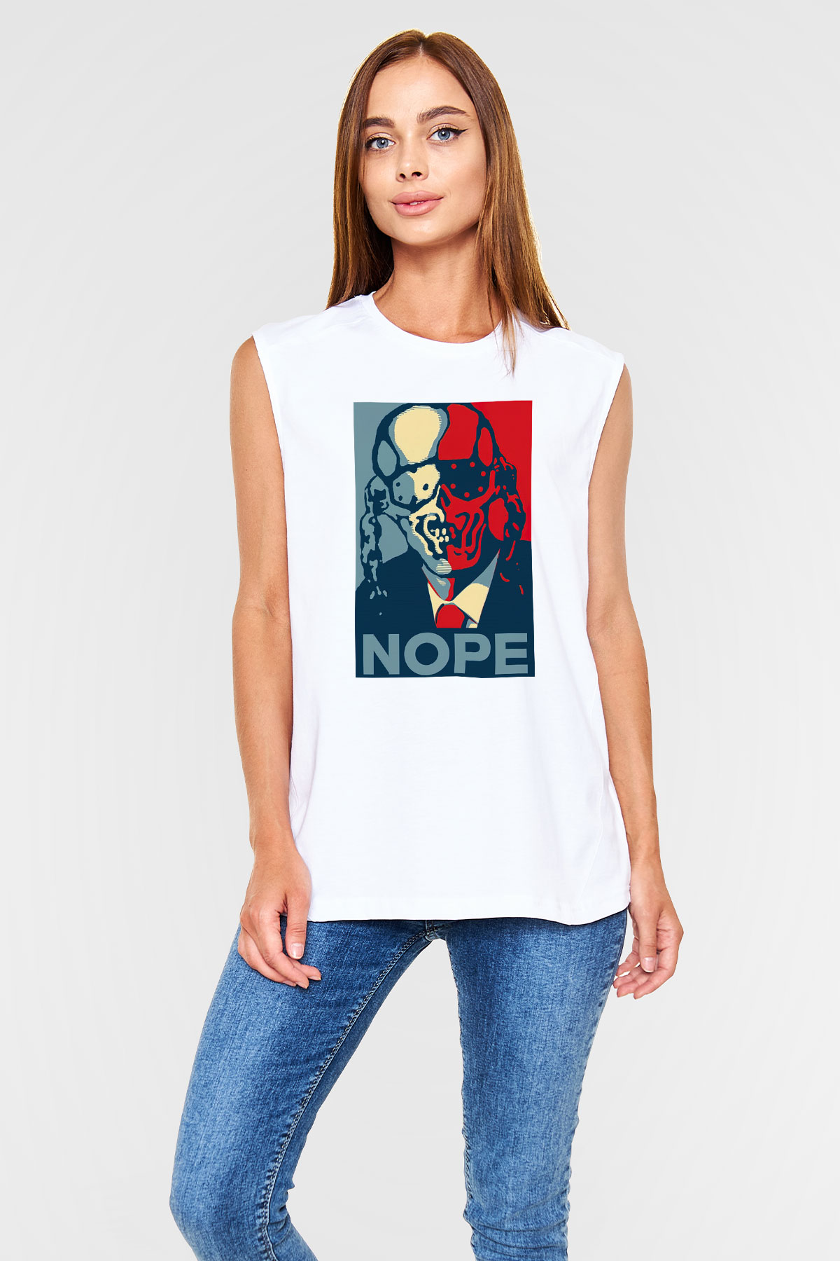 Megadeth Nope Beyaz Unisex Kolsuz Tişört