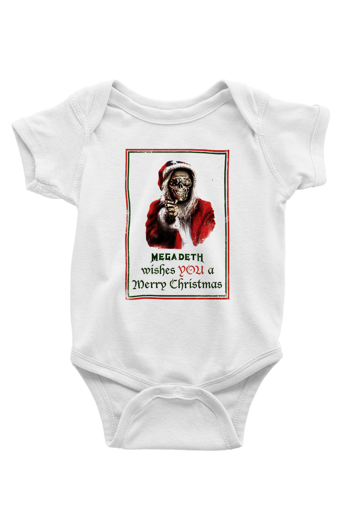 Megadeth Wishes You A Merry Christmas Baskılı Beyaz Unisex Bebek Body - Zıbın
